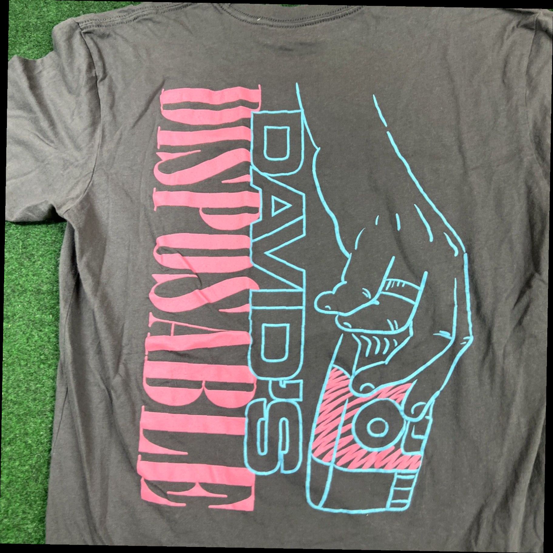 Vintage Men’s David Dobrik David’s Disposable Merch Logo Spellout Grey Shirt Sz L Fits M Size US M / EU 48-50 / 2 - 2 Thumbnail