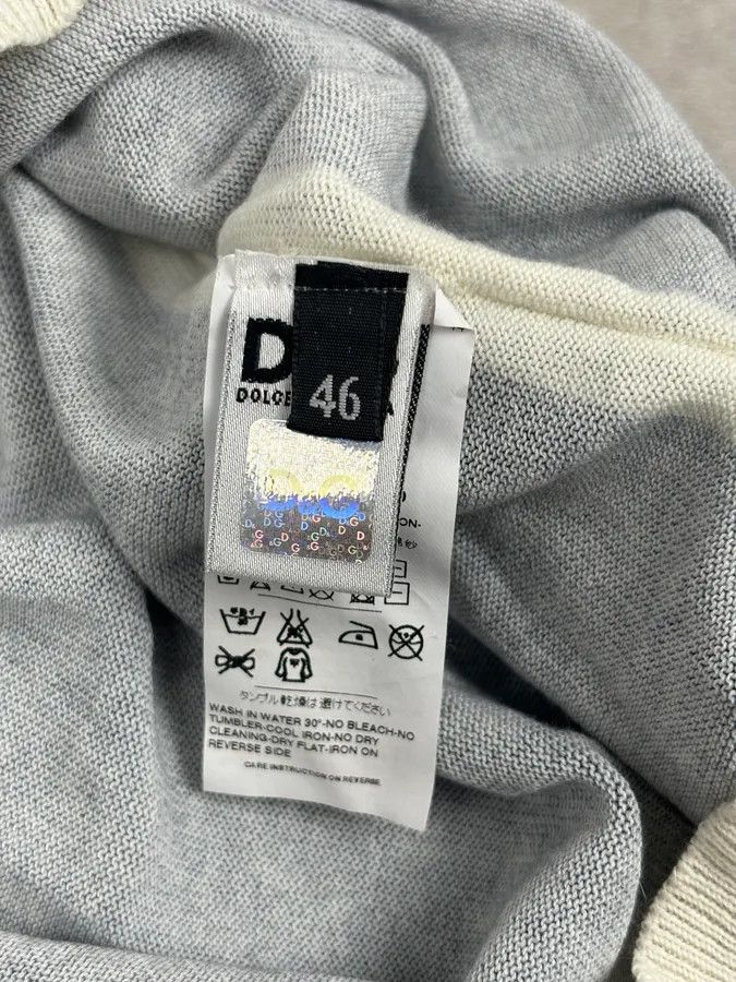 Dolce & Gabbana SS2010 Dolce & Gabbana Blue Denim Trompe-loeil V Neck Sweater Size US S / EU 44-46 / 1 - 11 Thumbnail