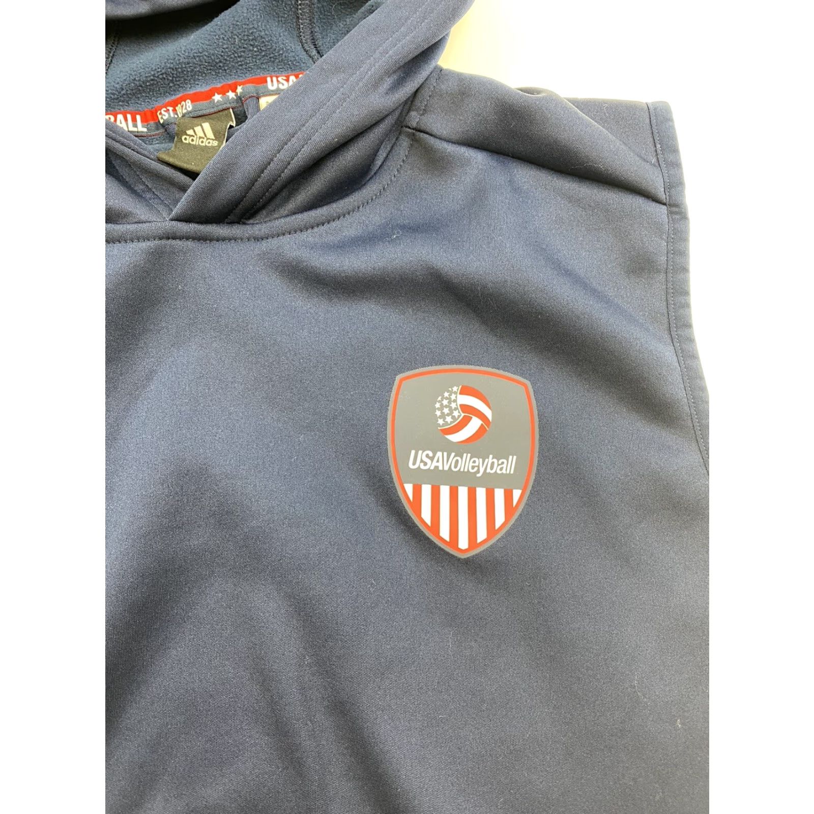 Adidas Adidas Vest Hoodie USA Women M Blue Volleyball Hooded Pullover Vest Hoodie Women M Blue USA Vollyball HoodedVest Size M / US 6-8 / IT 42-44 - 3 Thumbnail