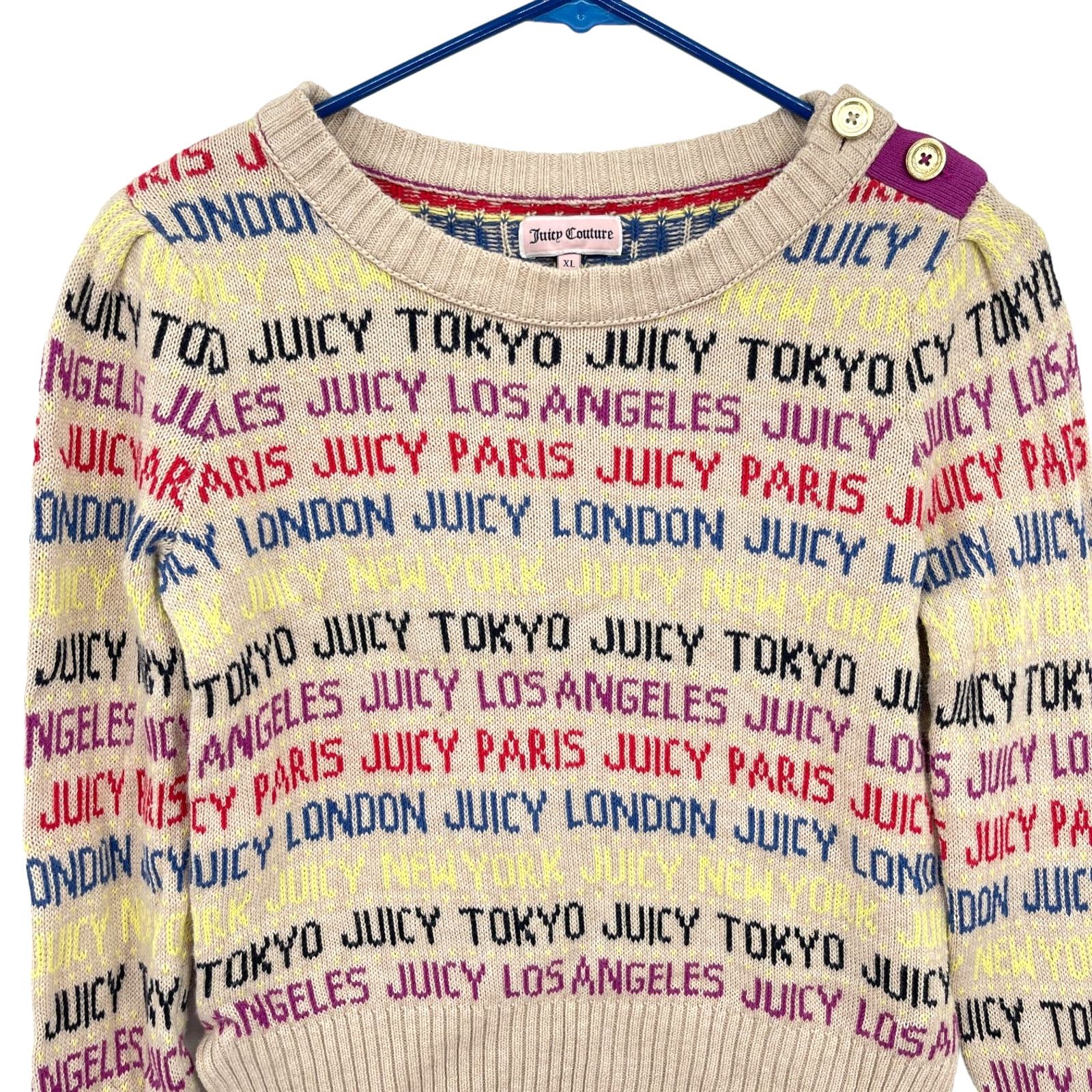 Juicy Couture Juicy Couture Logo Word Sweater Puff Shoulders Cotton XS/S Size S / US 4 / IT 40 - 2 Thumbnail