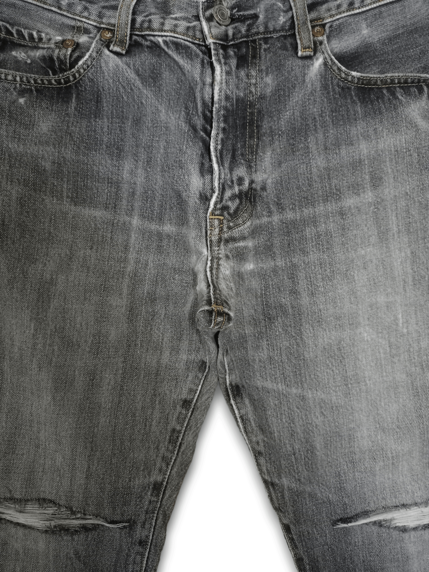 Japanese Brand × Uniqlo Vintage Uniqlo Earth Tone Distressed Loose Jeans 31x27 Size US 31 - 6 Thumbnail