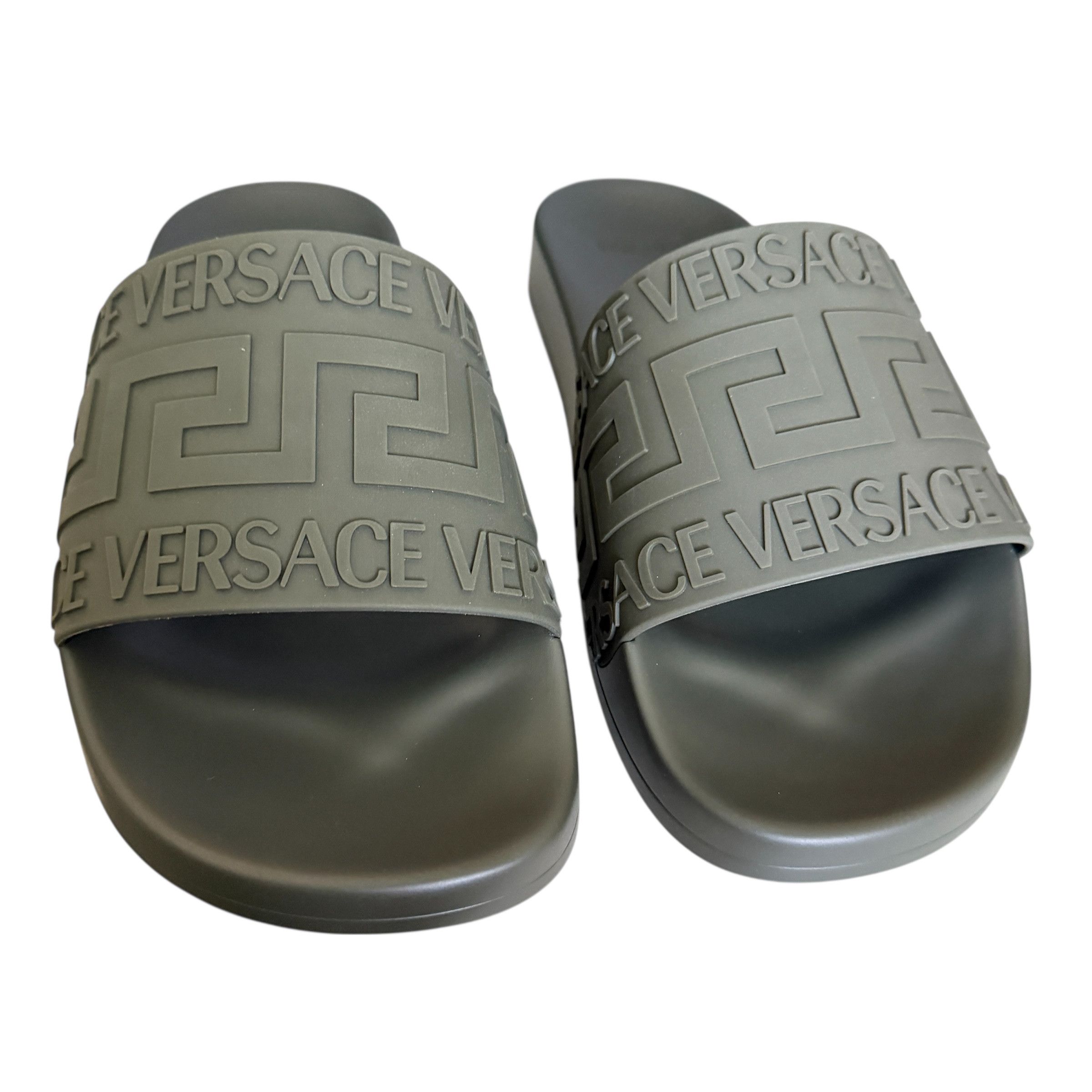 Versace Versace 1006272 Men's Green Greca Gomma Pool Slide, sizes 41 Size US 8 / EU 41 - 4 Thumbnail