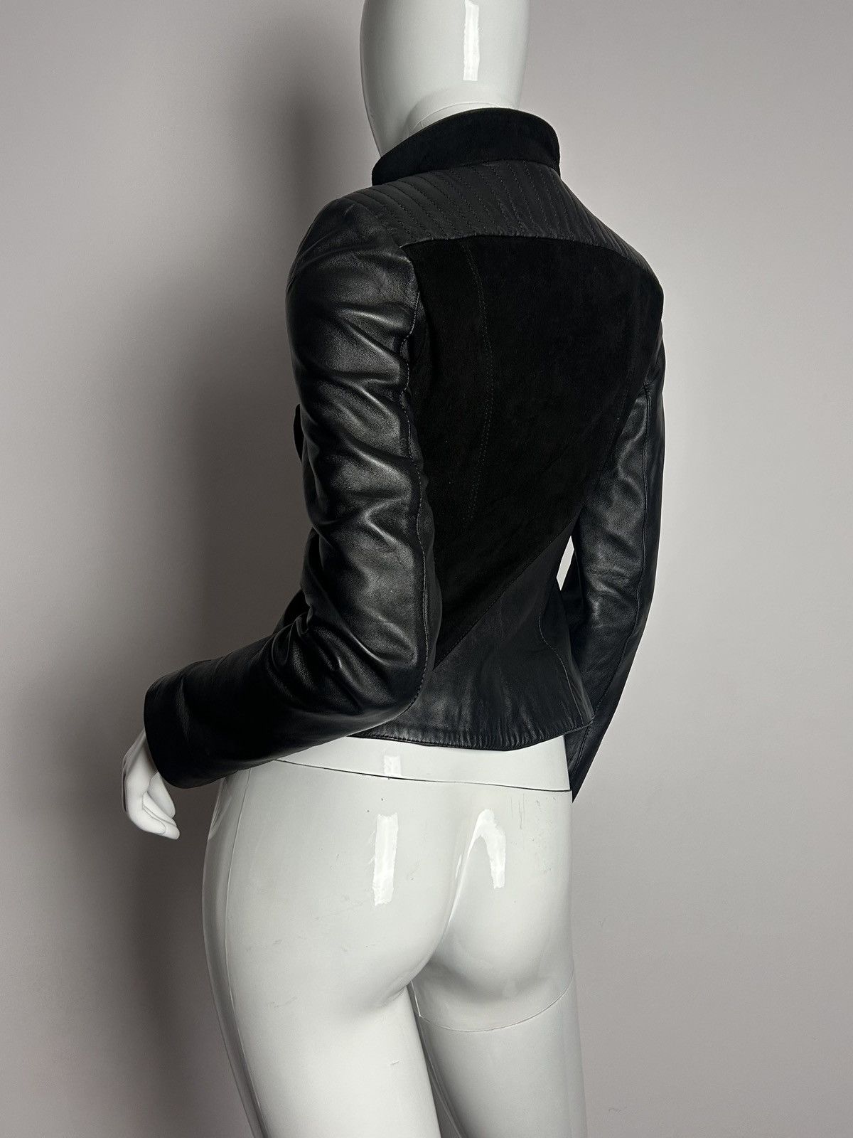 Italian biker asymmetric leather jacket
