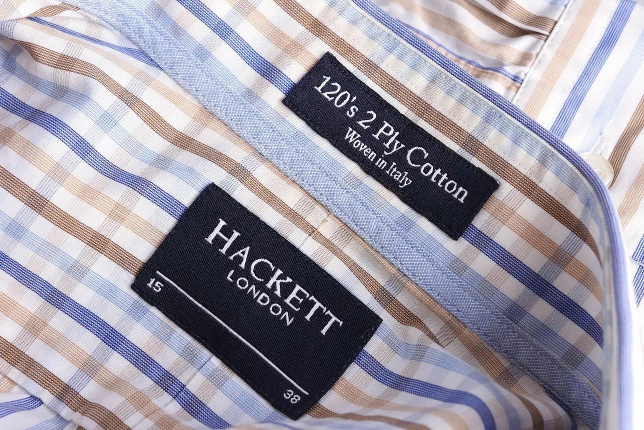 Hackett Hackett London Men's Striped Cotton Long Sleeve Shirt Size US S / EU 44-46 / 1 - 4 Thumbnail