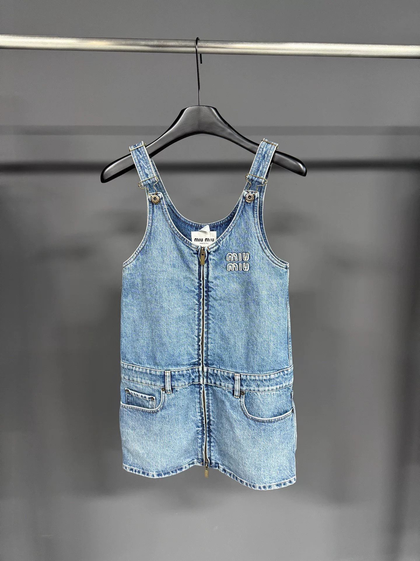 Miu Miu Miu Miu Denim Blue Dress 36 Women Size S / US 4 / IT 40 - 1 Thumbnail