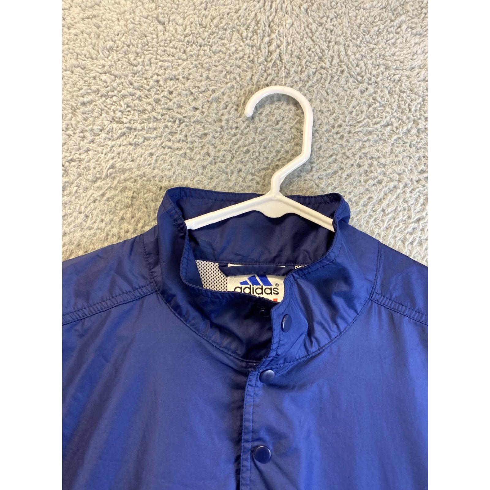 Adidas VINTAGE Adidas Jacket Mens M Logo Navy Blue & White Stripes Nylon Pullover Embroidered 90s Mens Size US M / EU 48-50 / 2 - 5 Thumbnail