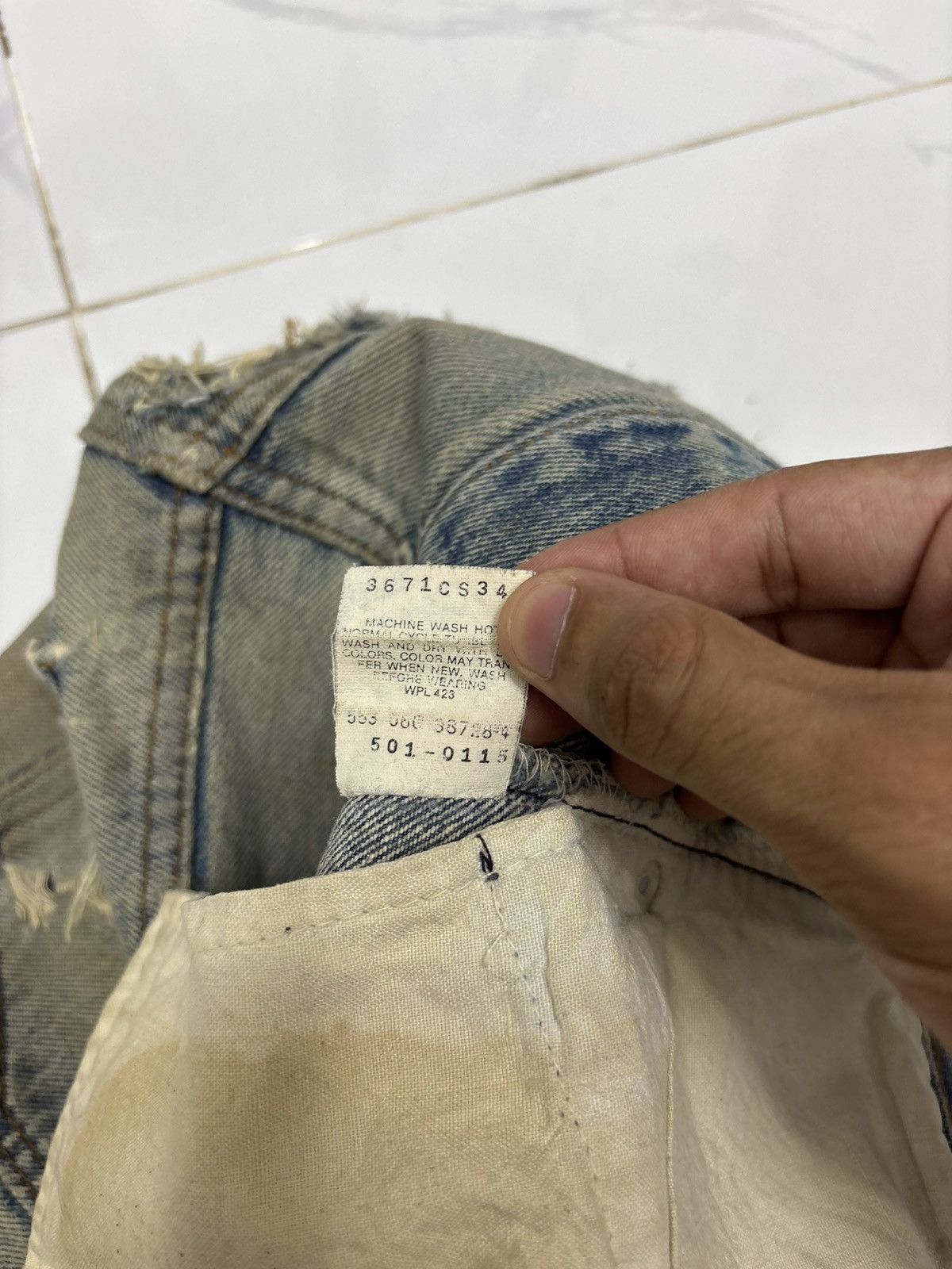 Kapital THRASHED LEVIS 501⛓️‍💥 CHAIN PUNK MUD WASH DISTRESS DENIM JEANS Size US 34 / EU 50 - 12 Thumbnail