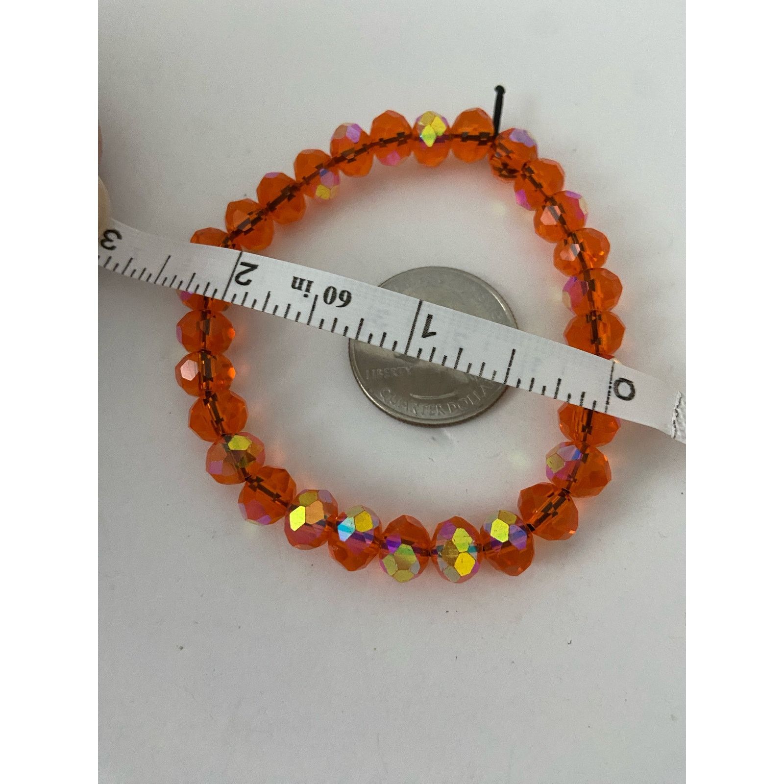 Handmade orange glass bead bracelet Size ONE SIZE - 4 Thumbnail
