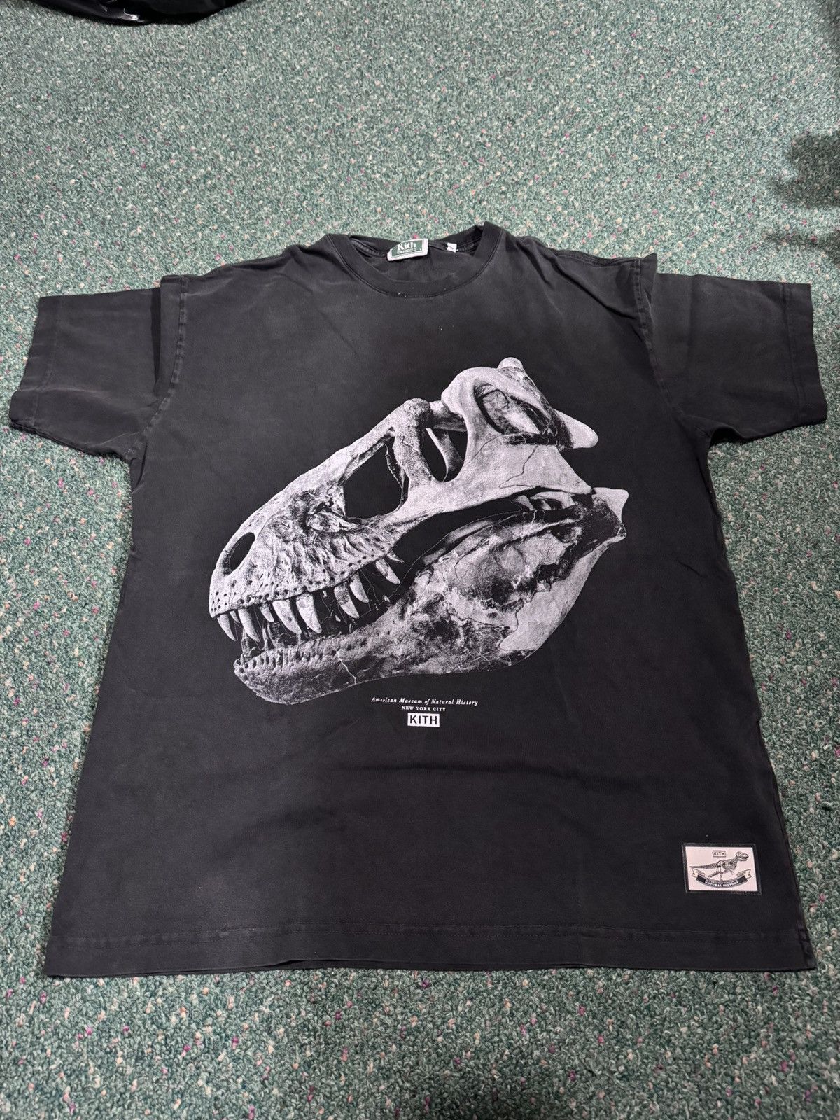 Image of Kith Amnh T-Rex Vintage Tee in Black, Men's (Size Small)