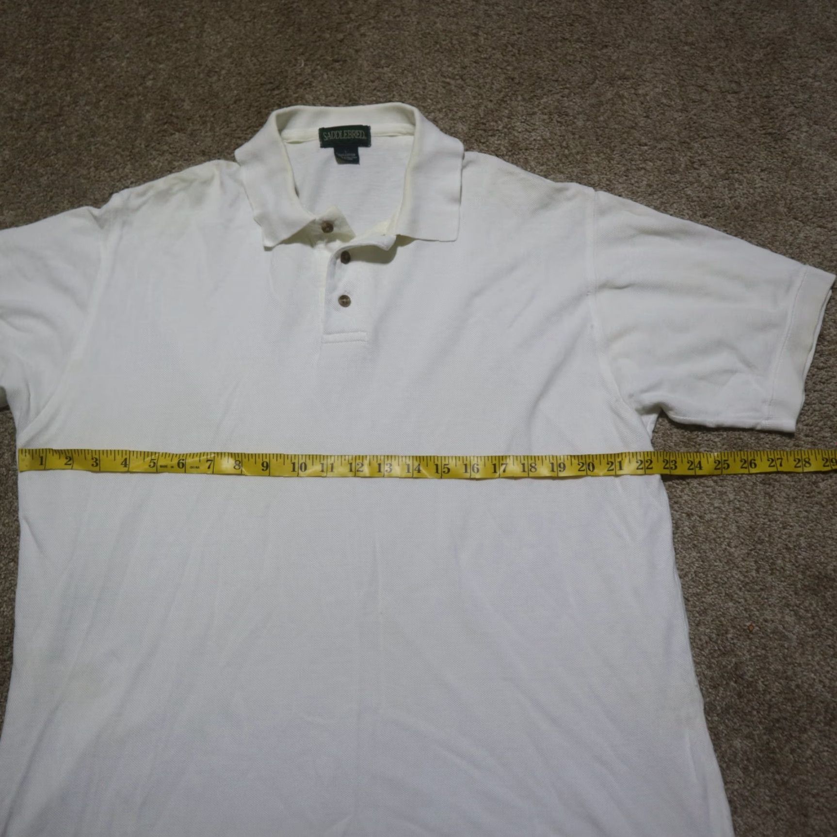 Vintage Saddlebred Polo Shirt Short Sleeve Adult Mens Size L White Cotton Blend Shirt Size US L / EU 52-54 / 3 - 4 Thumbnail