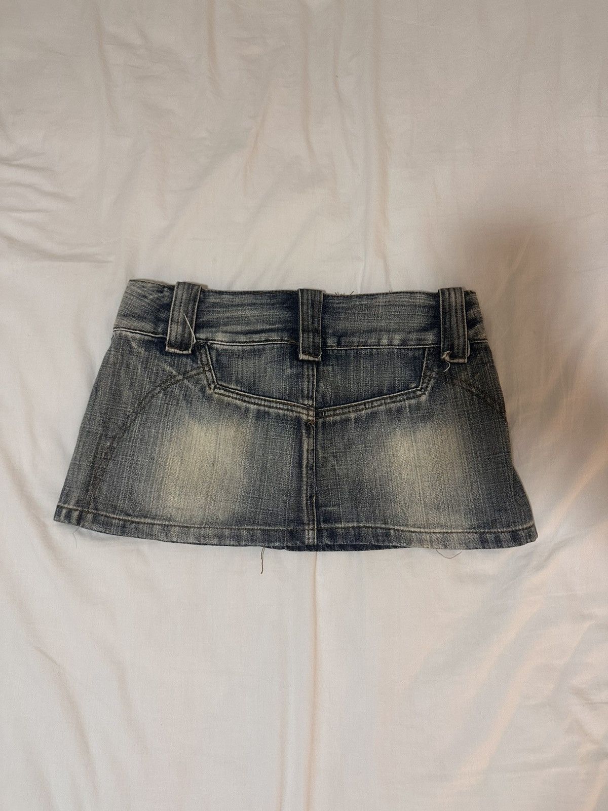 Insane Cult Vintage denim mini skirt with buttons and strap Size 30" / US 8 / IT 44 - 2 Thumbnail