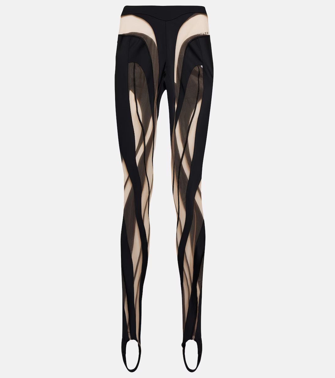 image of Mugler O1Mle0524 Spiral Leggings In Black, Women's (Size 30)