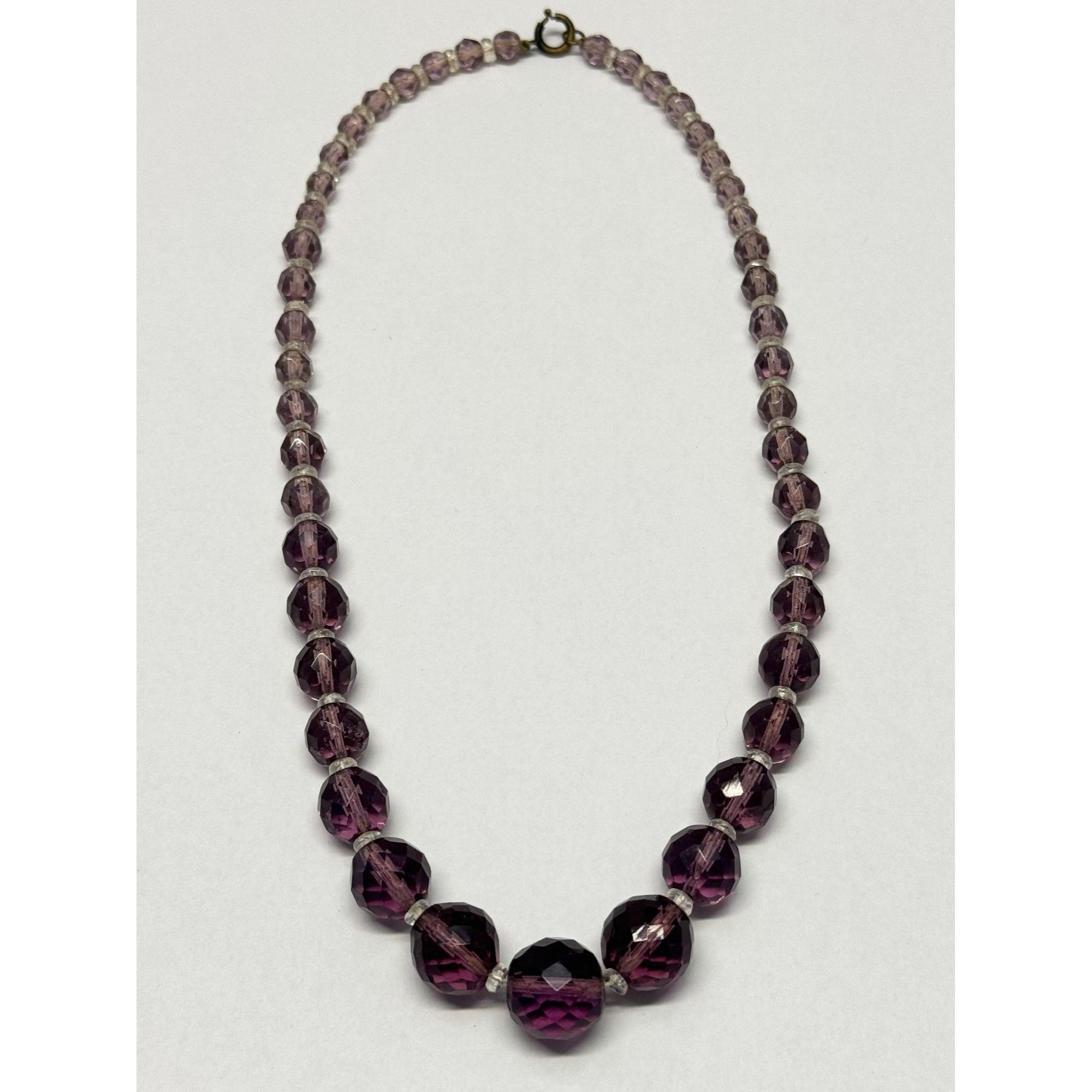 Vintage Vintage purple & clear crystal beaded necklace Size ONE SIZE - 2 Thumbnail