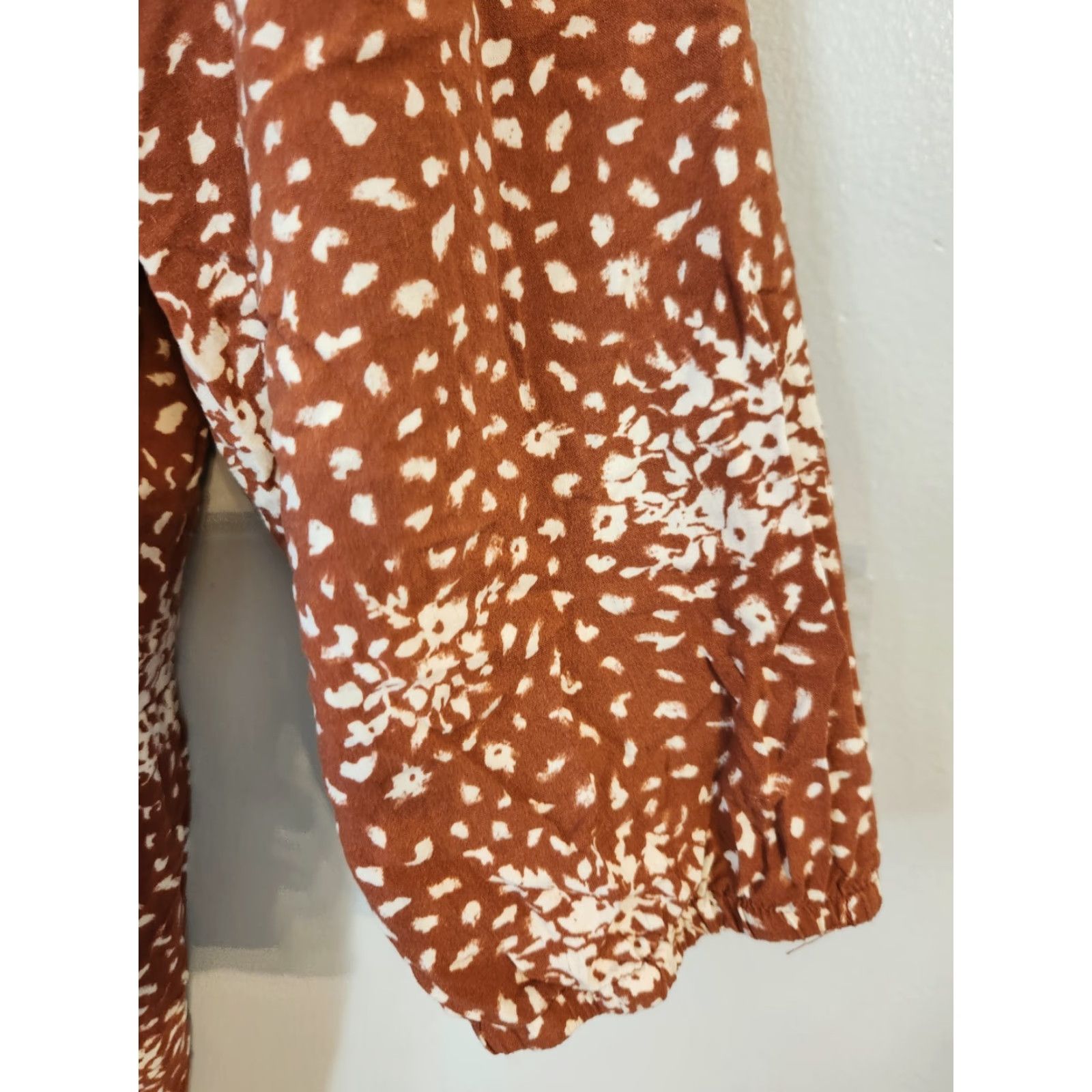 Vintage Knox Rose Dress White Floral Square Neck Short Sleeve Bohemian Shift Mini XL Women Size XL / US 12-14 / IT 48-50 - 4 Thumbnail