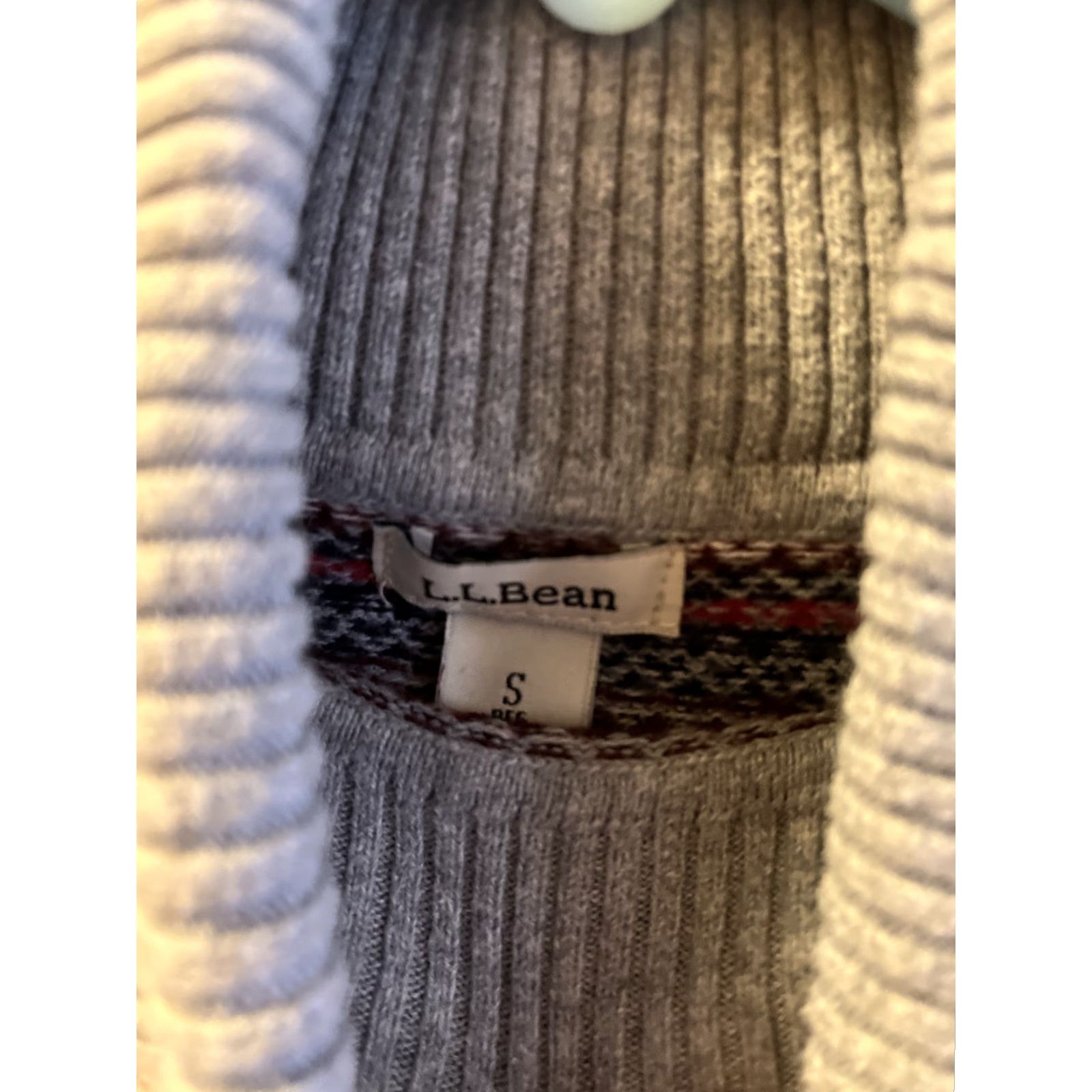 Vintage VINTAGE L.L. Bean Womens Sweater Turtleneck Knitted Wool Cotton Casual Fall Winter Slim Fit Small Grey Size S / US 4 / IT 40 - 3 Thumbnail