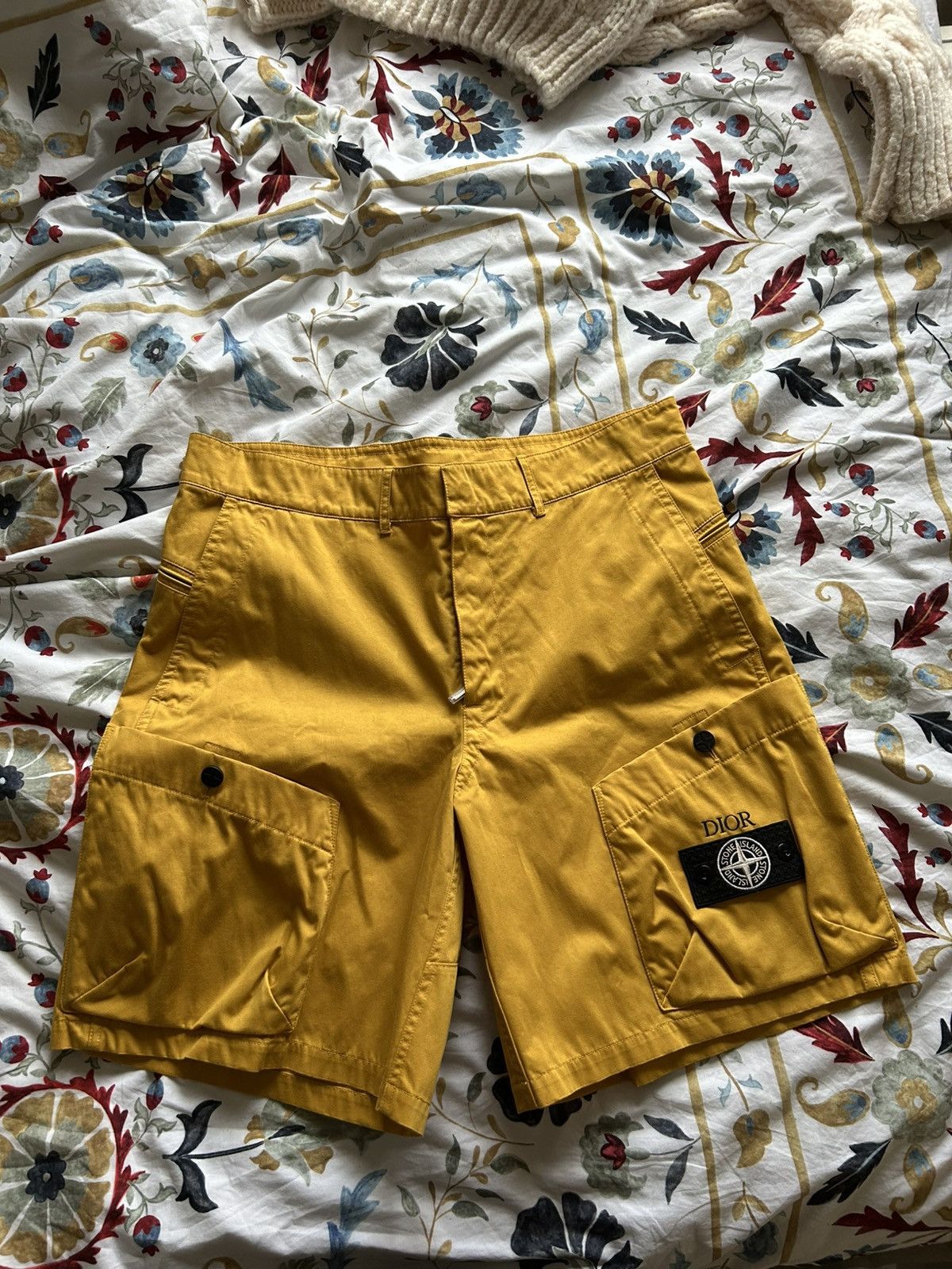 Dior × Stone Island Dior x Stone Island Yellow Bermuda Shorts (IT50/UK33-34) Size US 33 - 2 Thumbnail