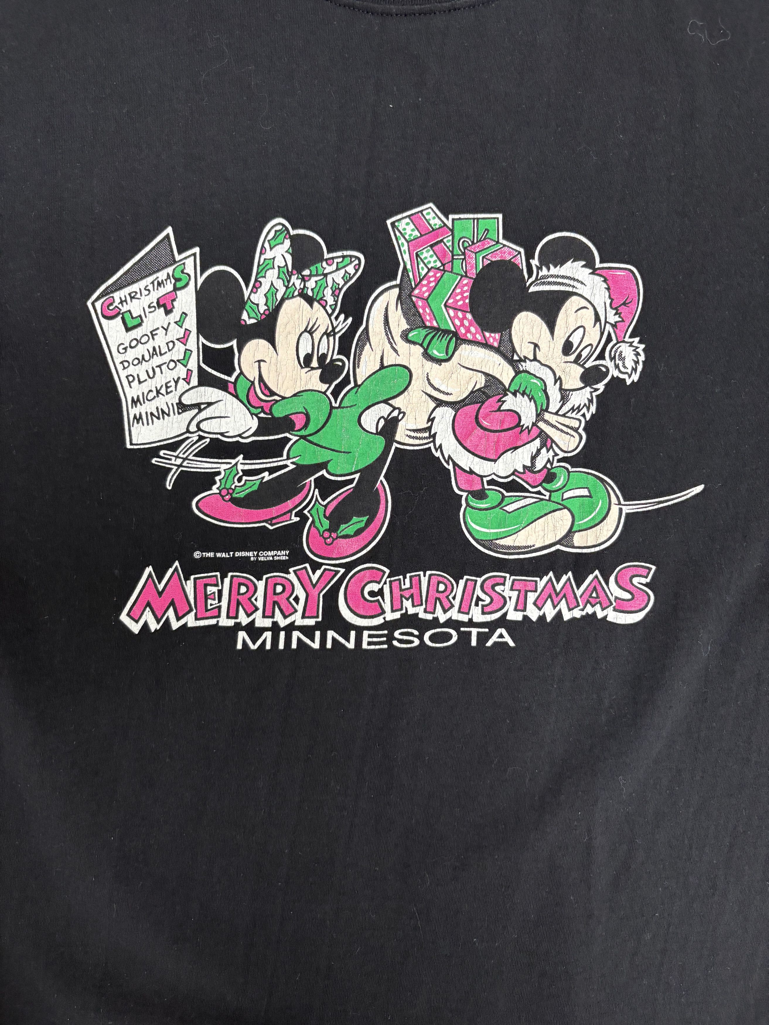 Vintage Mickey & Minnie Mouse Merry Christmas Vintage Tee Size US XL / EU 56 / 4 - 2 Thumbnail