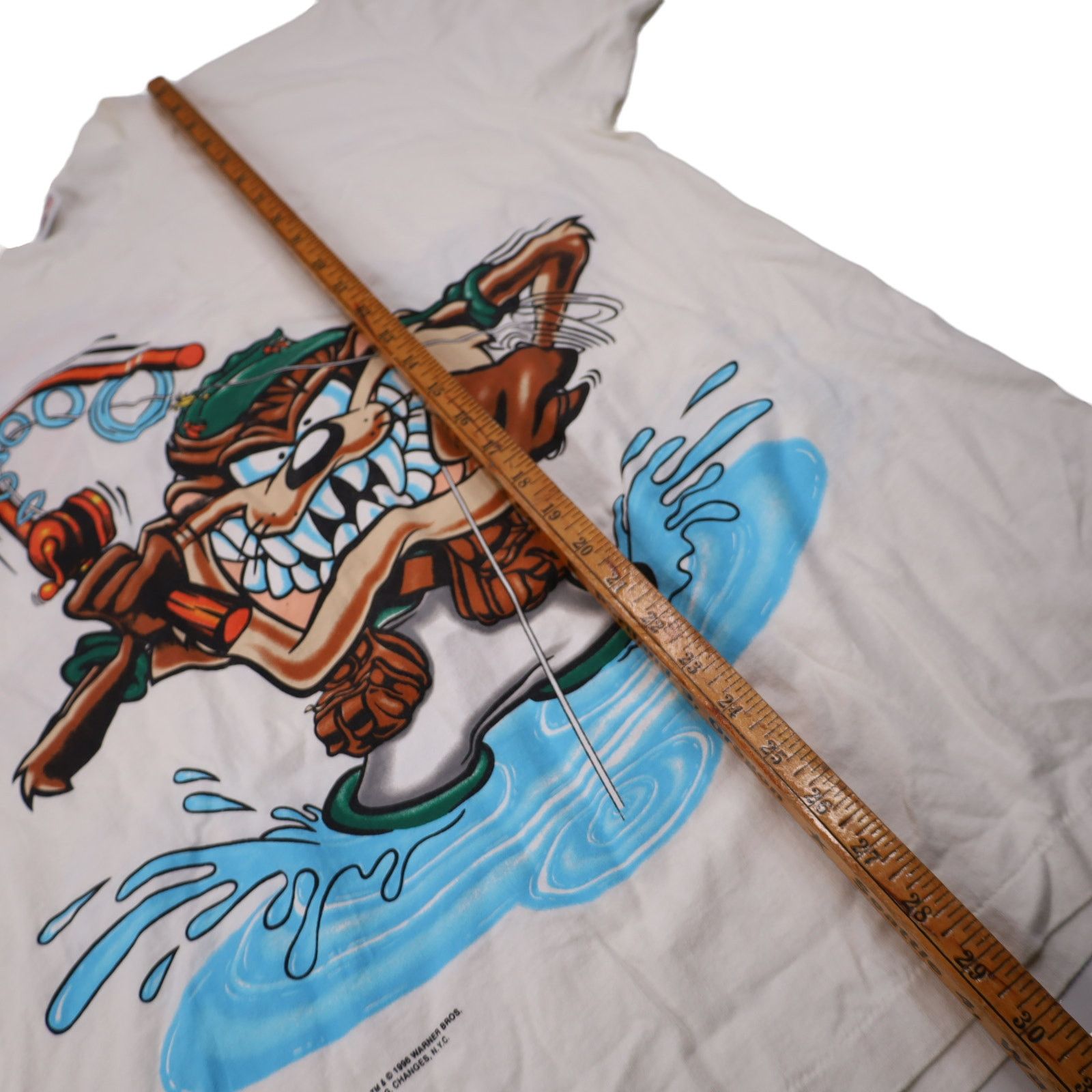 Vintage Vintage Looney Tunes Fishing Taz Front Back Print Graphic T Size US XL / EU 56 / 4 - 8 Thumbnail