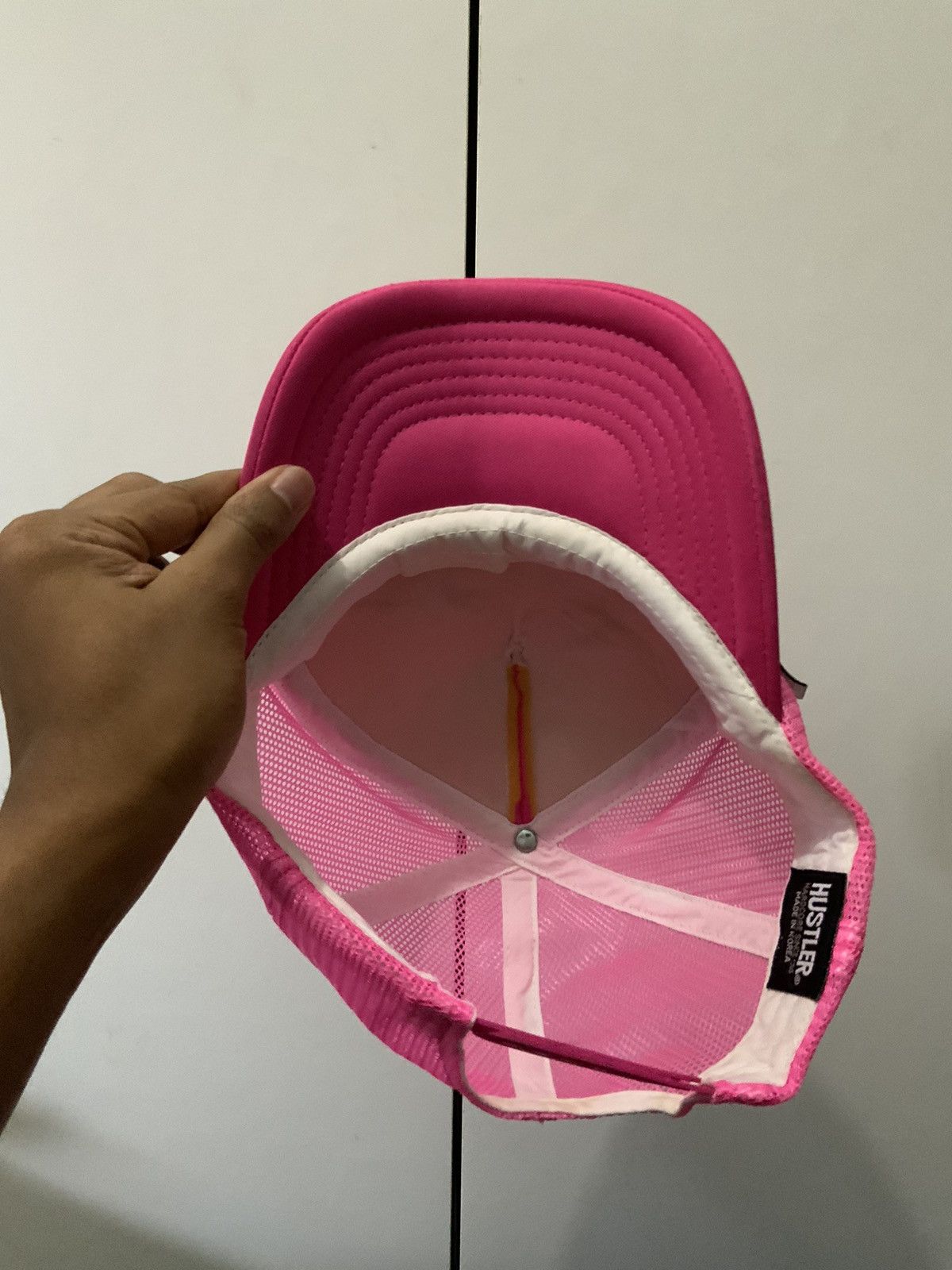 If Six Was Nine Hustler Hardcore Spellout Pink Trucker Hat Size ONE SIZE - 7 Thumbnail