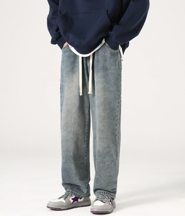 Japanese Brand × Jean Men's wide-leg casual drawstring baggy jeans Size US 32 / EU 48 - 1 Thumbnail