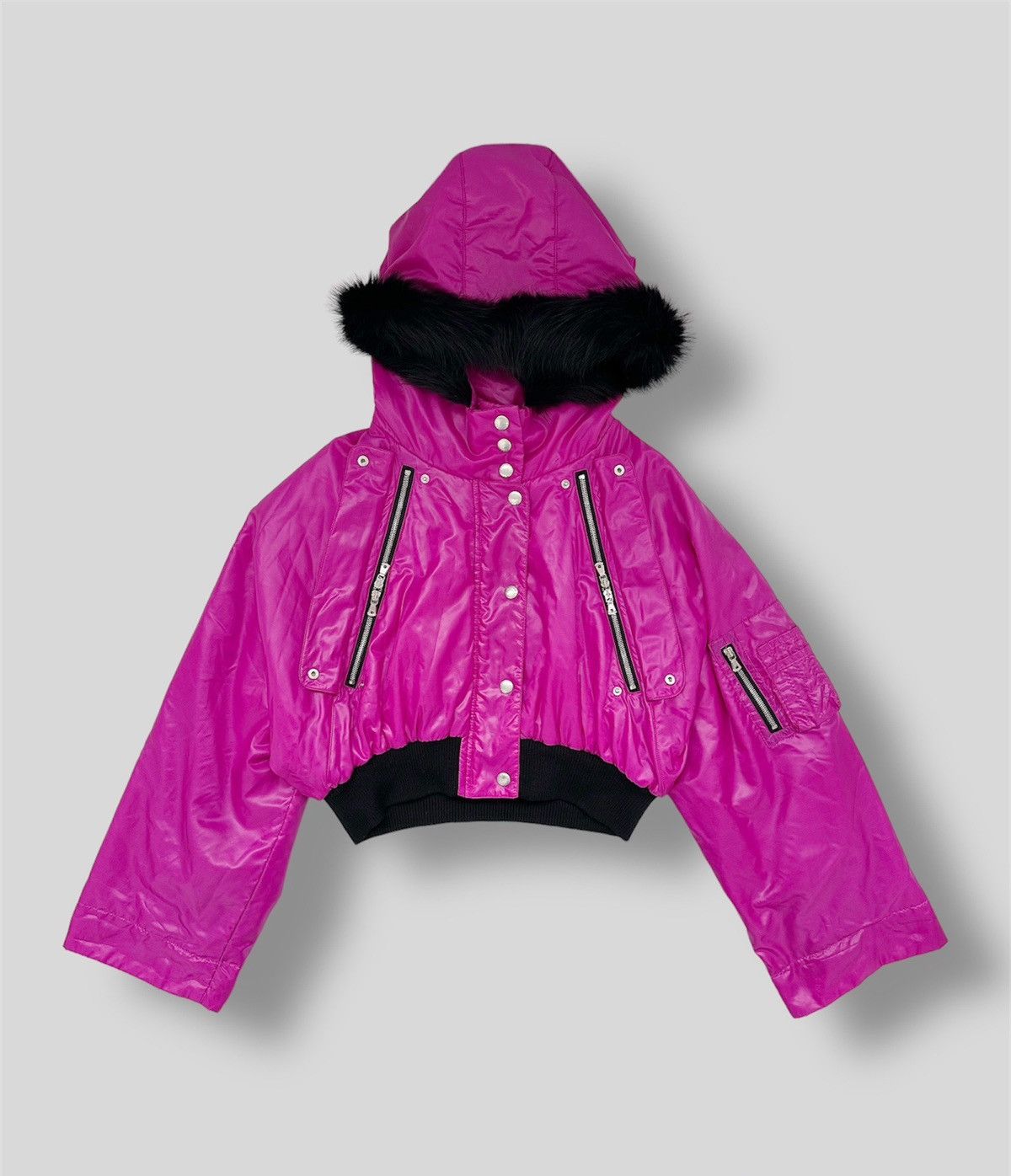 Dolce & Gabbana DOLCE & GABBANA FW 2003 Runway Fur Cropped Pink down Jacket Size M / US 6-8 / IT 42-44 - 4 Thumbnail