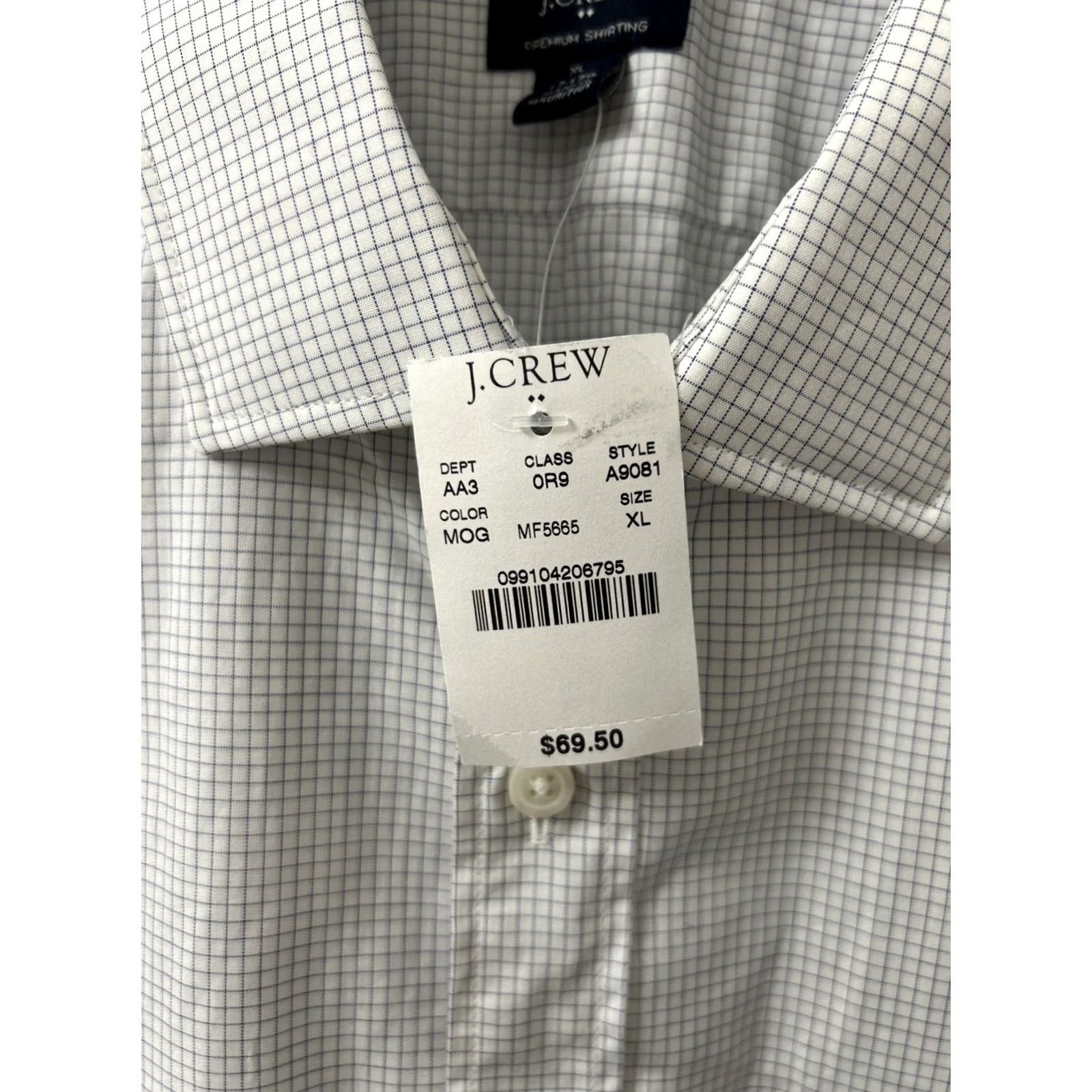 J.Crew J.CREW Shirt Mens XL White Plaid Button-Up L/S Premium Shirting Collared Casual Vintage: No Size US XL / EU 56 / 4 - 5 Thumbnail