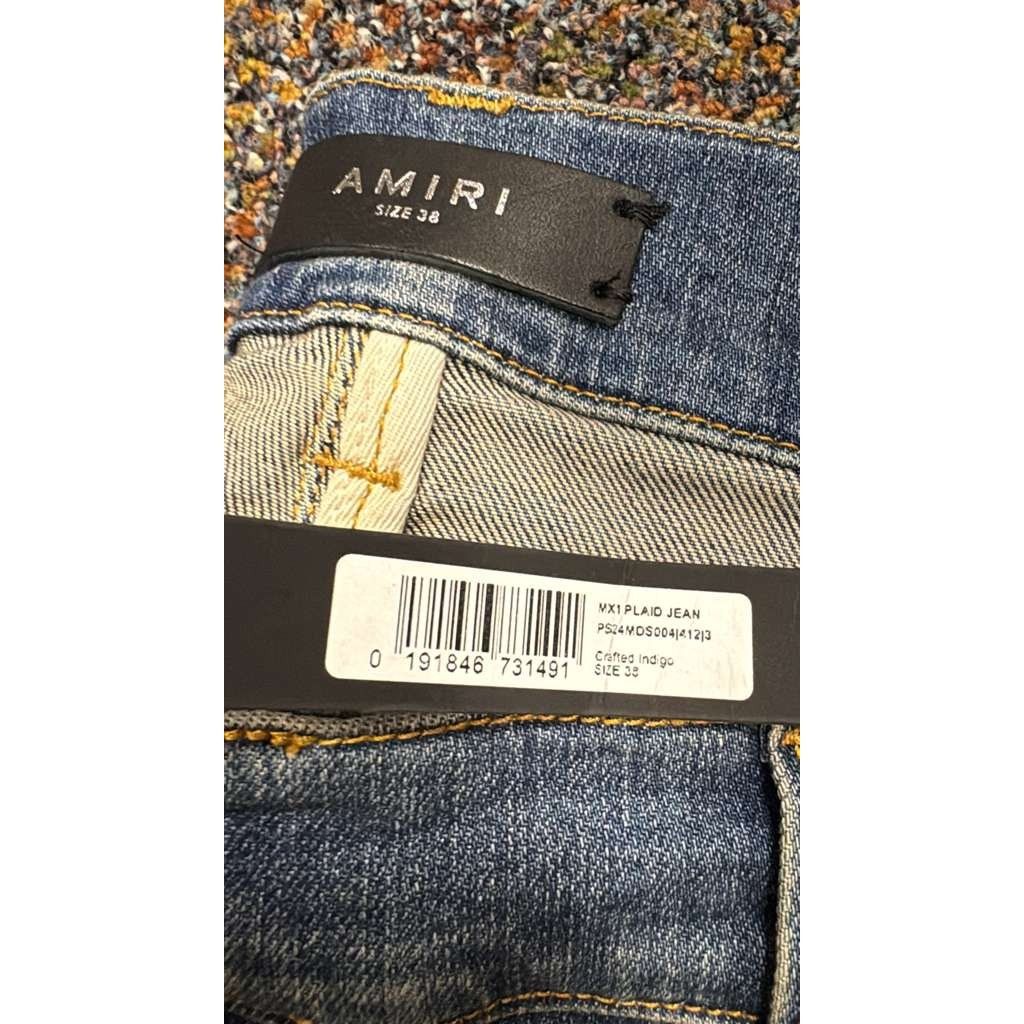 Amiri o1rshd1 MX1 Plaid Jean in Crafted Indigo Blue Size US 38 / EU 54 - 18 Thumbnail