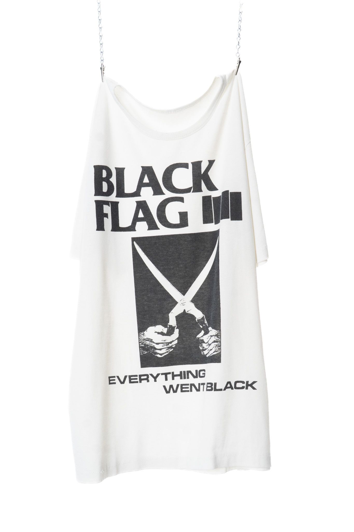 Vintage VINTAGE 1980s BLACK FLAG EVERYTHING WENT BLACK PUNK T-SHIRT Size US M / EU 48-50 / 2 - 1 Thumbnail