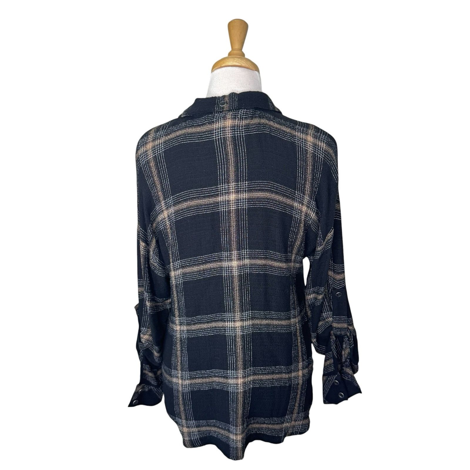 Bella Dahl BELLA DAHL B4925 Oversized Boyfriend Plaid Button Up Shirt Size S / US 4 / IT 40 - 2 Thumbnail