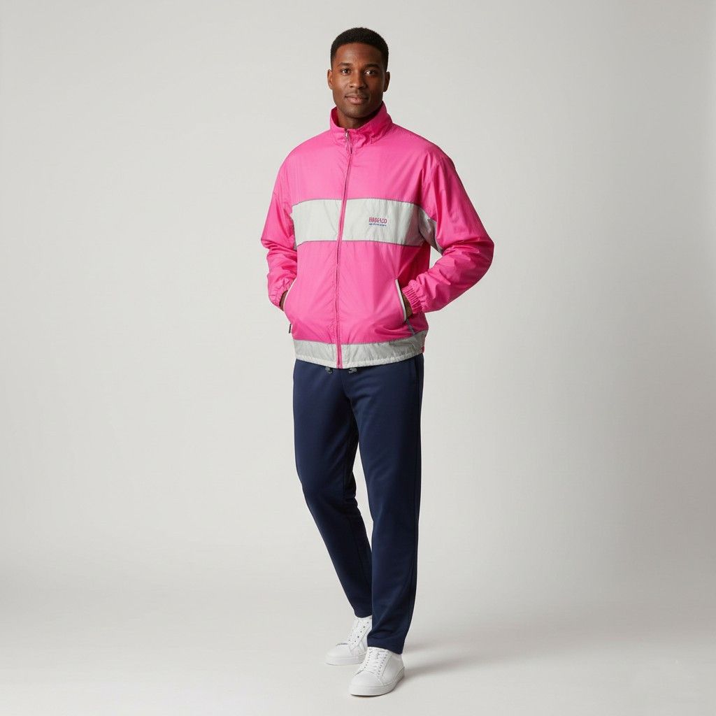 Vintage NICO Sportswear Men XL Jacket Pink Nylon Vintage 1757 Size US XL / EU 56 / 4 - 1 Thumbnail