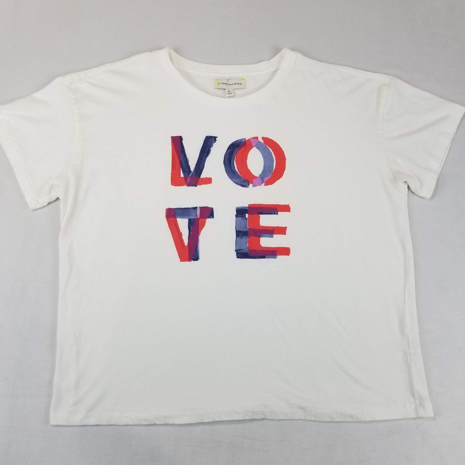 Other Kerri Rosenthal Suke Love Lines Tee Women's XL White LOVE Size XL / US 12-14 / IT 48-50 - 3 Thumbnail