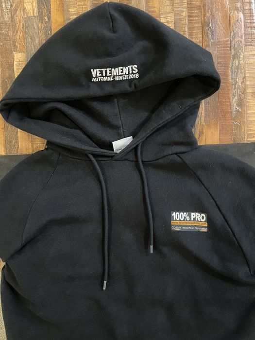 Vetements 100 store pro hoodie