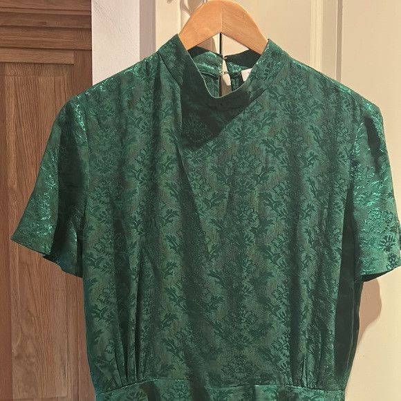 Sandro SANDRO Manon green jacquard romper sz 38 us 6 Size 28" / US 6 / IT 42 - 3 Thumbnail