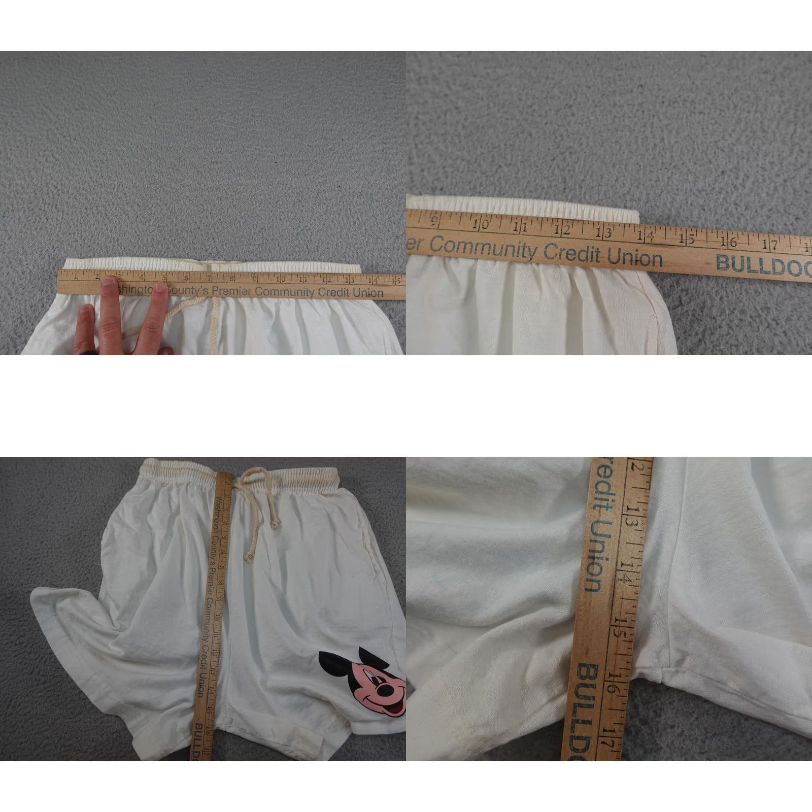 Disney VINTAGE Disney Mickey Unlimited Shorts Mens Large White Drawstring Made USA 90s Size US 33 - 9 Thumbnail