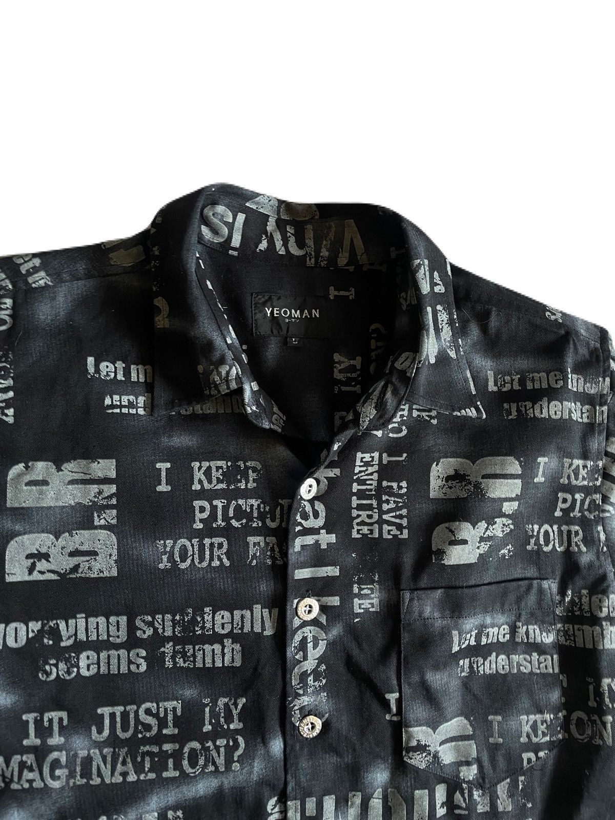 If Six Was Nine 2000s Japanese archive Vkei All-Over Poem Shirts Gyaruo Y2K Size US M / EU 48-50 / 2 - 5 Thumbnail