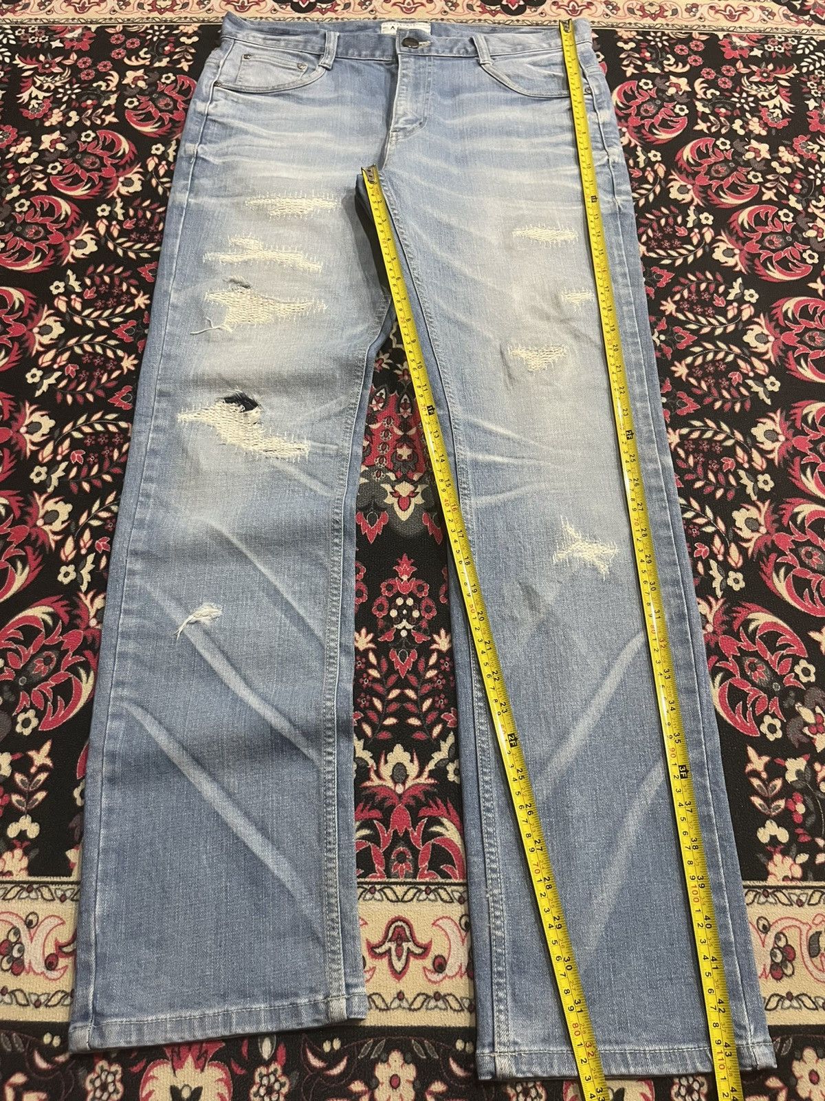 Japanese Brand Vintage Arix Jeans Blue Wash Sashiko Stitching Striaght Jean Size US 34 / EU 50 - 11 Thumbnail