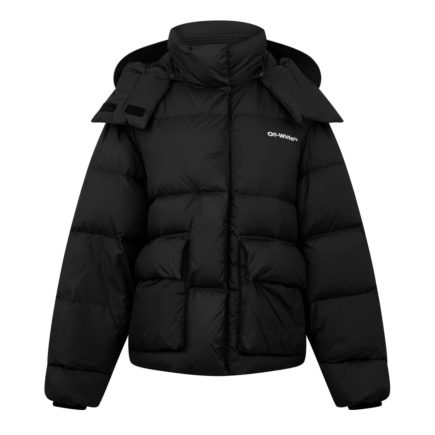 Off-White o1g2r1mq0125 Puffer Jacket in Black Size S / US 4 / IT 40 - 1 Thumbnail