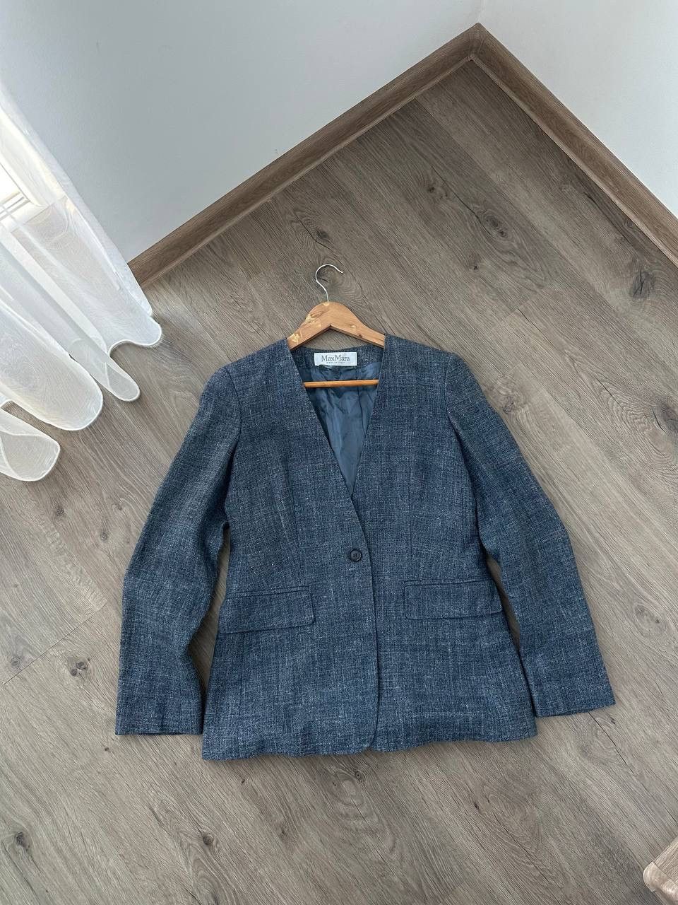 Max Mara × Vintage Vintage Max Mara Blue W’s Blazer Jacket Size M / US 6-8 / IT 42-44 - 1 Thumbnail