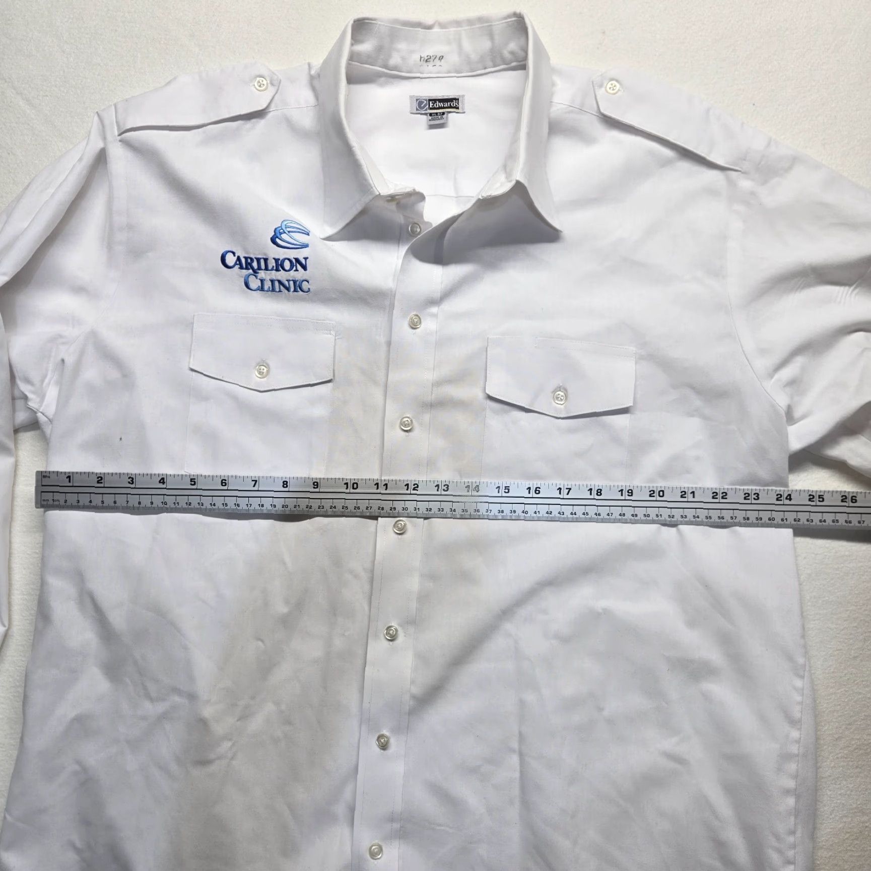 Vintage VINTAGE Edwards Shirt Unisex Adults XL White Solid Long Sleeve Button-Up 90s Classic Boys Mens Girls Size US XL / EU 56 / 4 - 6 Thumbnail
