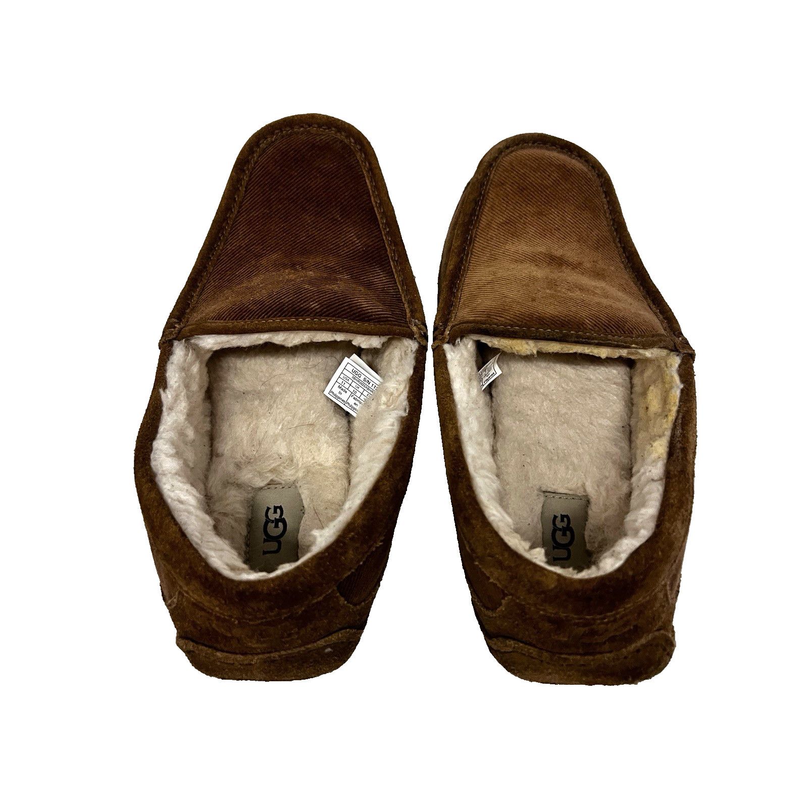 Ugg UGG Ascot Corduroy Brown Leather Sherpa Mens US 11 Slippers Size US 11 / EU 44 - 4 Thumbnail
