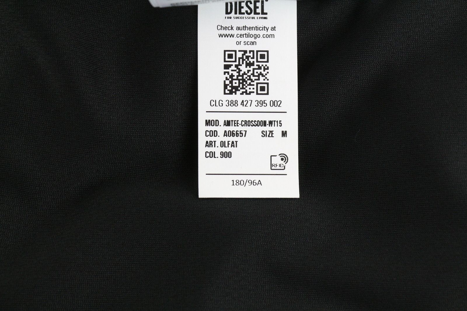 Diesel AMTEE-CROSSOON-WT15 M Black 55DSL Sport T-Shirt 84115 Size US M / EU 48-50 / 2 - 10 Thumbnail