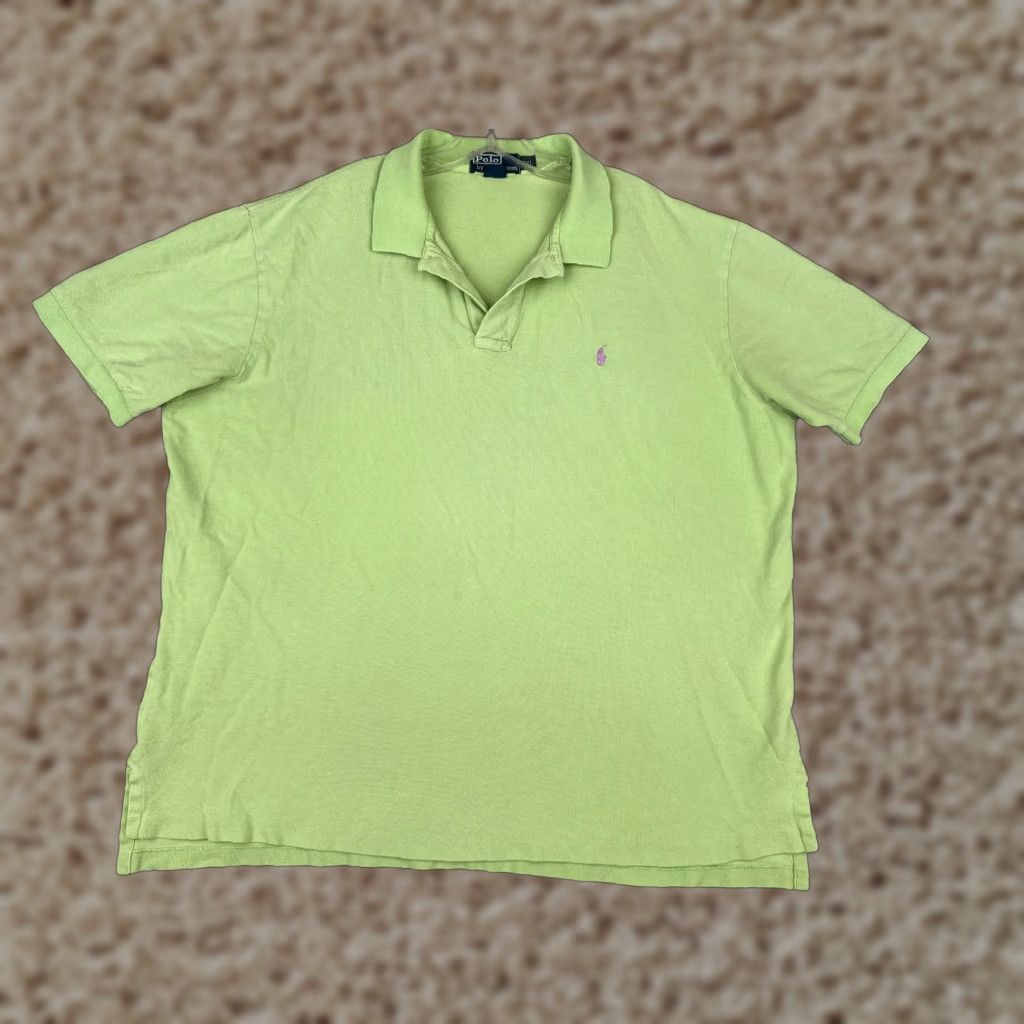 Ralph Lauren VINTAGE Ralph Lauren Polo Shirt Men 2XL Green Short Sleeve 100% Cotton Polo Shirt 80s Golf Casual Mens Size US XXL / EU 58 / 5 - 1 Thumbnail
