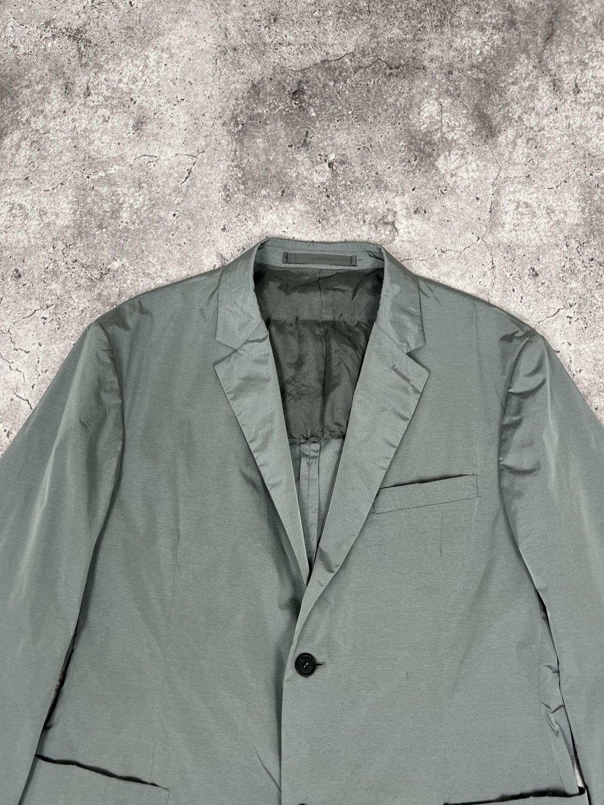 Prada Prada Men’s Nylon Blazer Jacket Sport Silver Size 54R - 4 Thumbnail