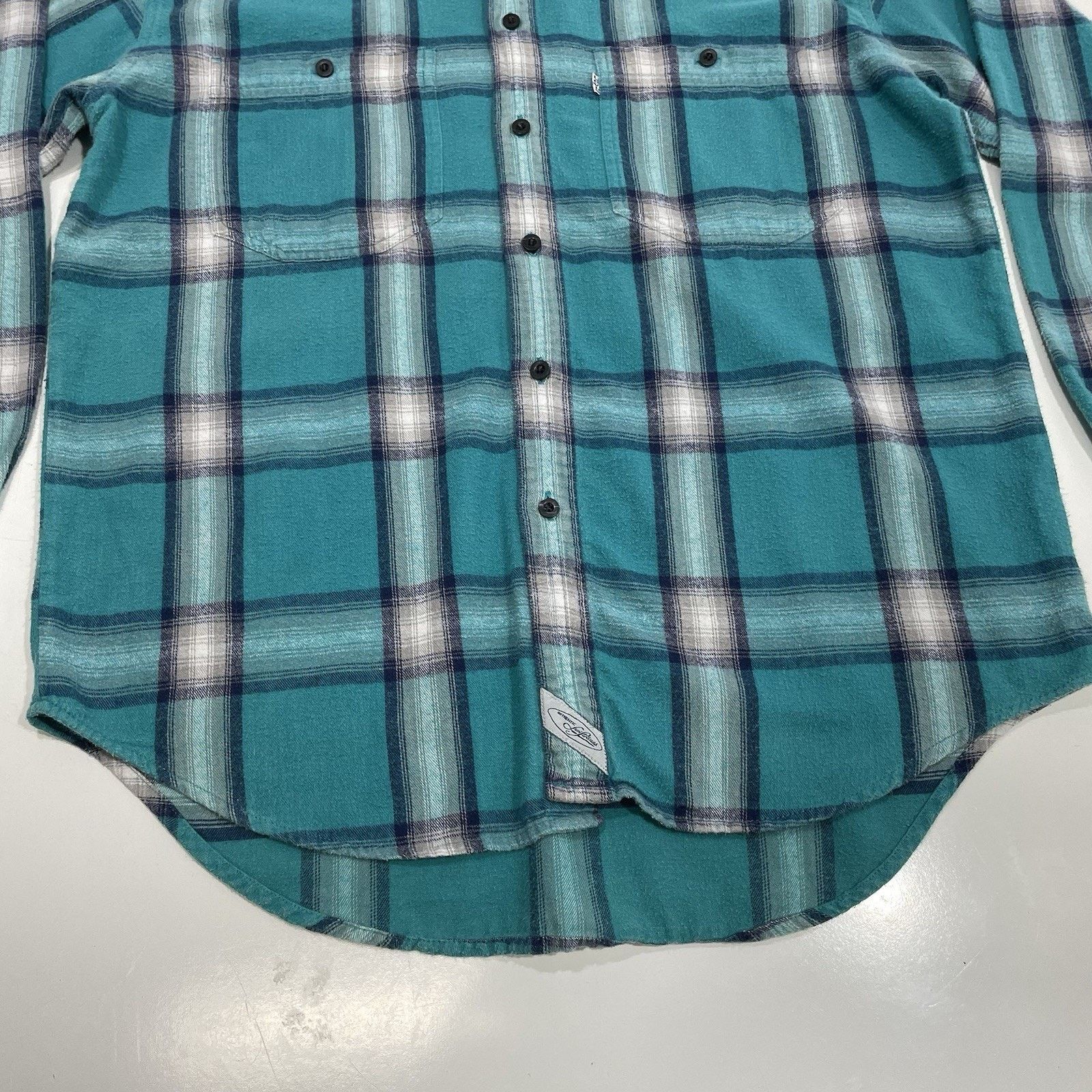 Levi's VTG Levi's Men’s M Teal Blue Shadow Plaid Flannel Shirt Size US M / EU 48-50 / 2 - 2 Thumbnail
