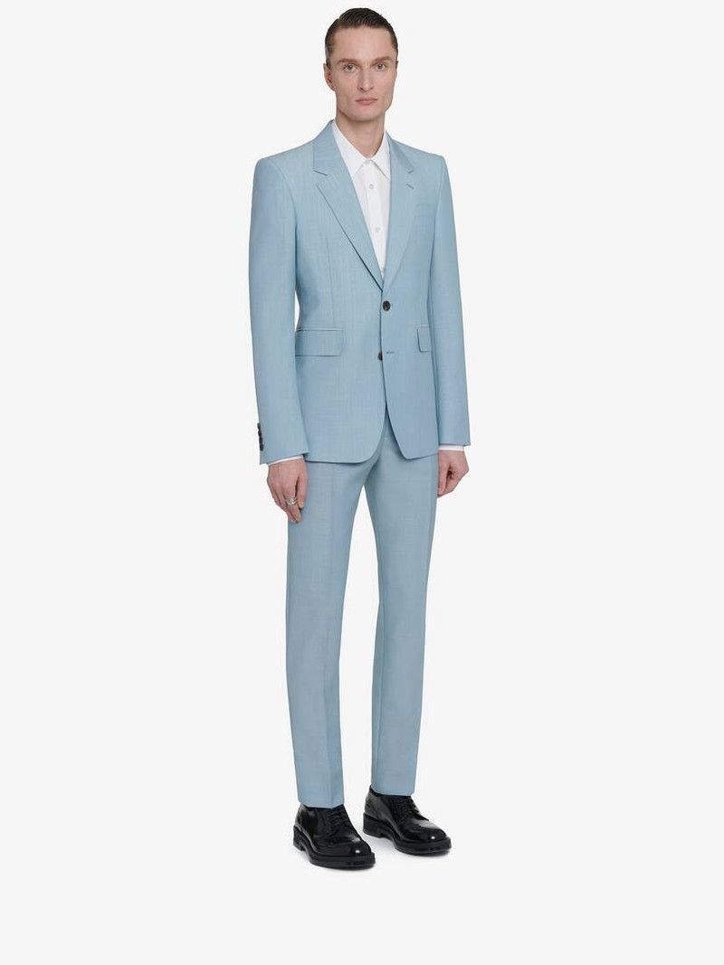 Alexander McQueen o1srvl11e0226 Neat Shoulder Single-Breasted Jacket Pale Blue Size US S / EU 44-46 / 1 - 4 Thumbnail