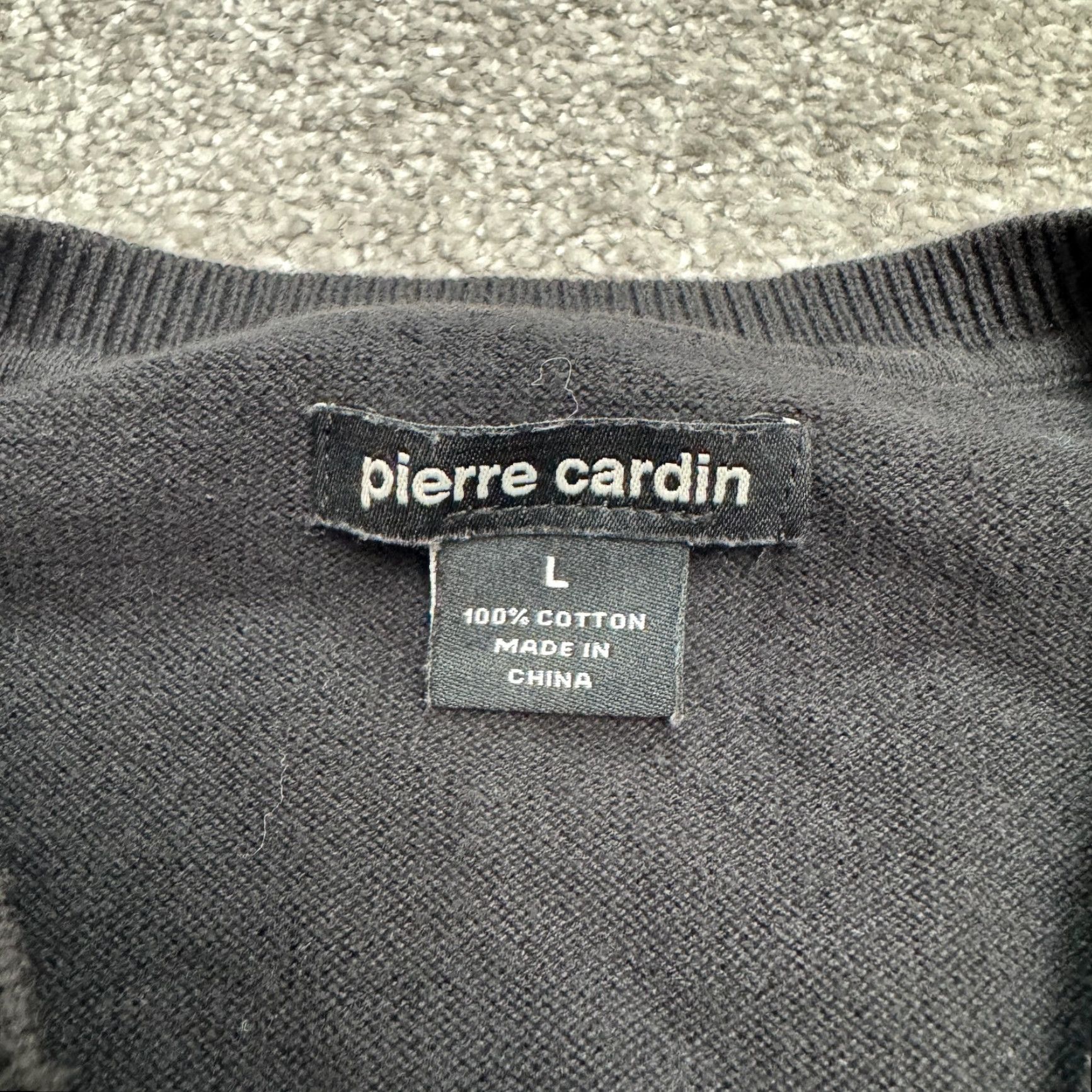 Pierre Cardin Pierre Cardin Sweater Mens L Black V-Neck Argyle Knit Pullover Cotton All Seasons Classic Mens Size US L / EU 52-54 / 3 - 6 Thumbnail