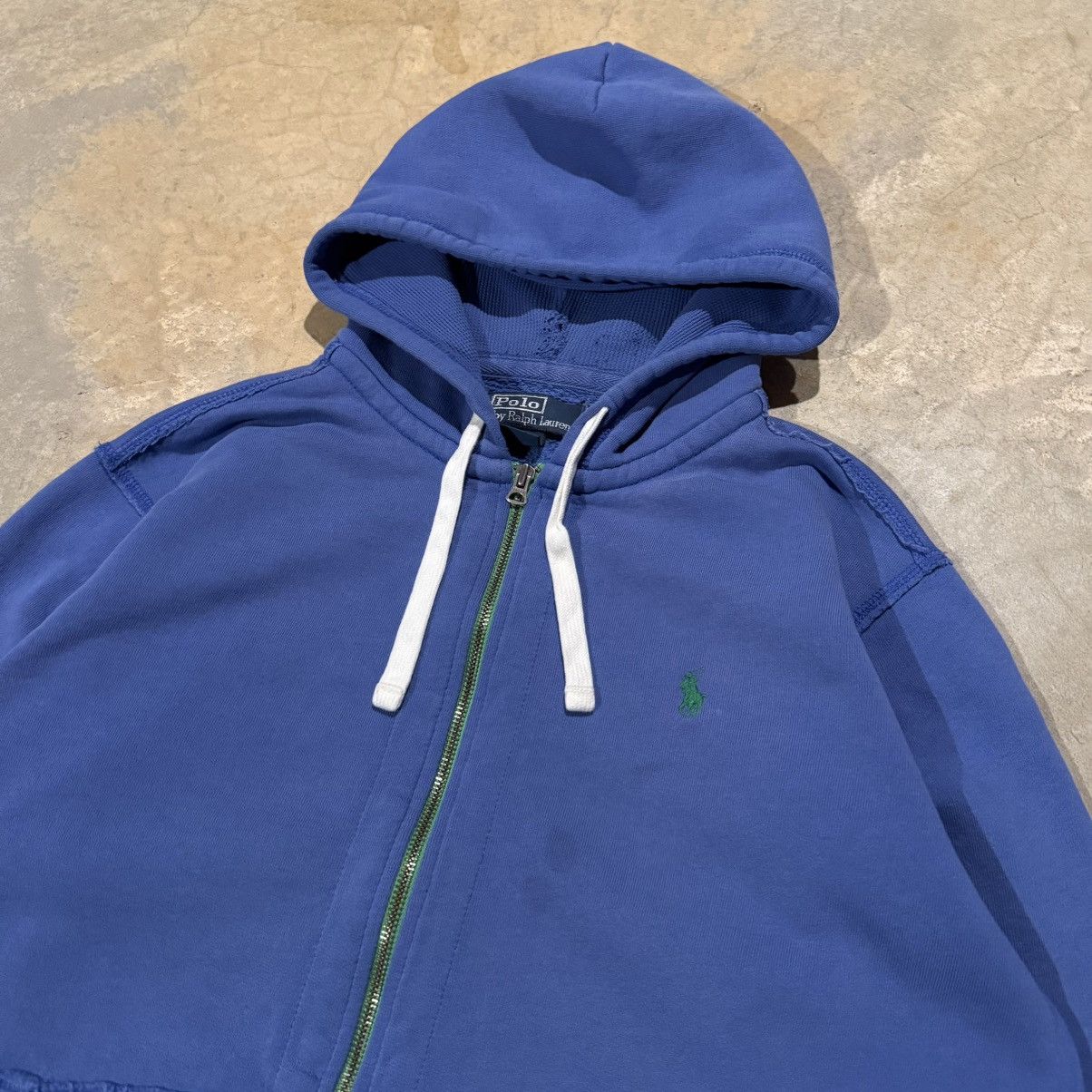Polo Ralph Lauren Vtg 2000s Polo Ralph Lauren Faded Distressed Zip Up Hoodie Size US L / EU 52-54 / 3 - 3 Thumbnail