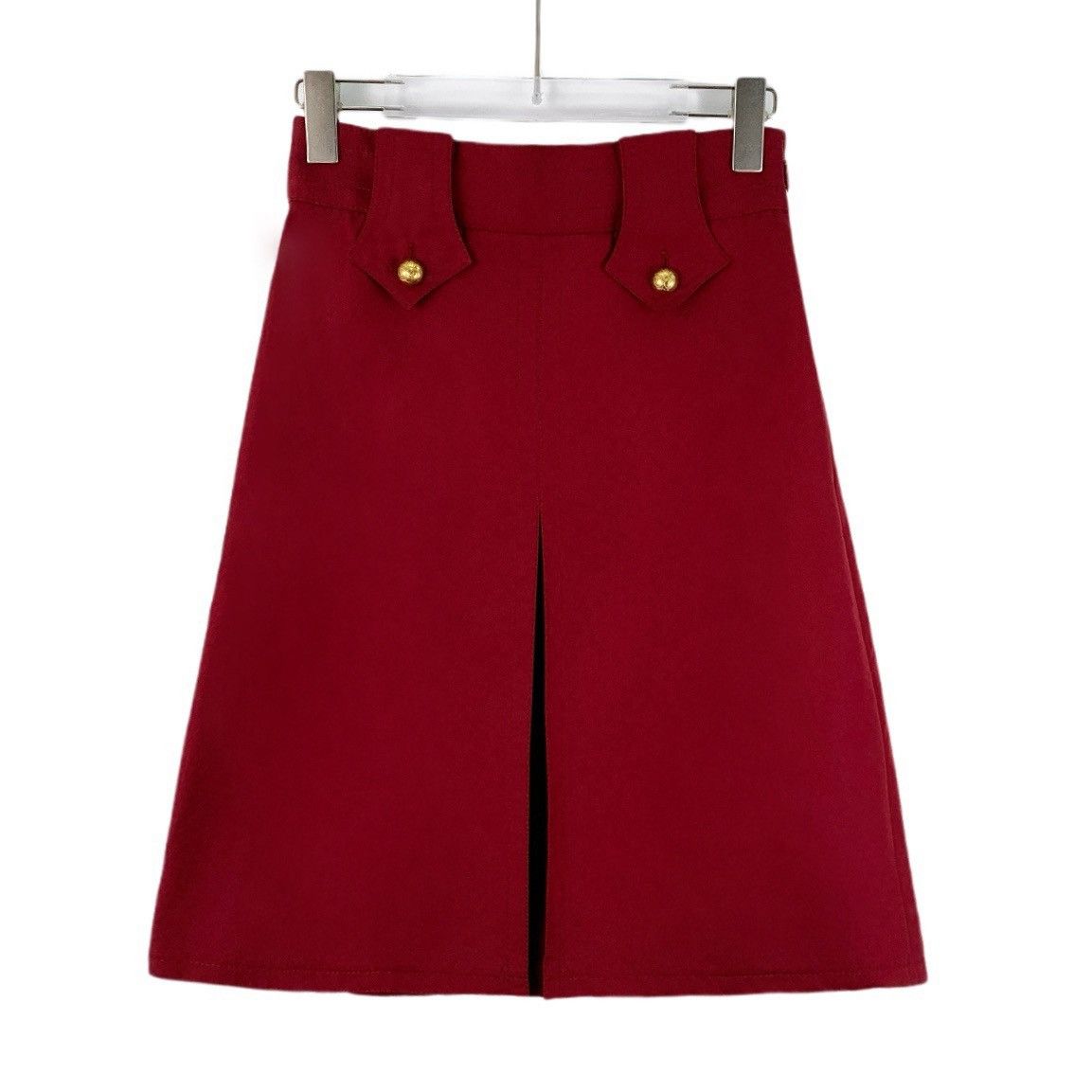 Gucci Gucci Red Cotton Split Hem Casual Skirt K26WX Size 26" / US 2 / IT 38 - 1 Thumbnail