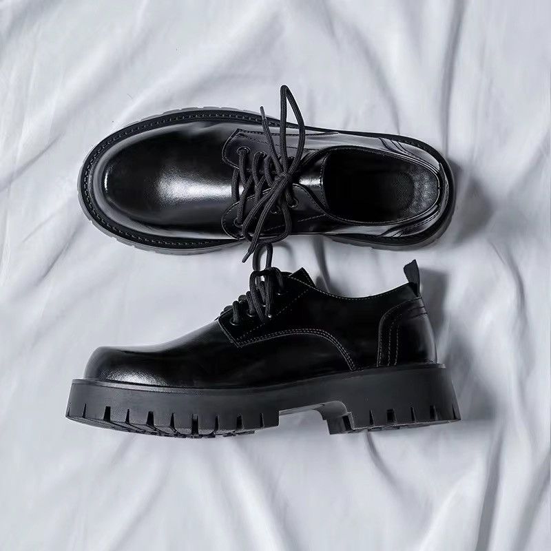 Black platform casual shoes boots gothic punk