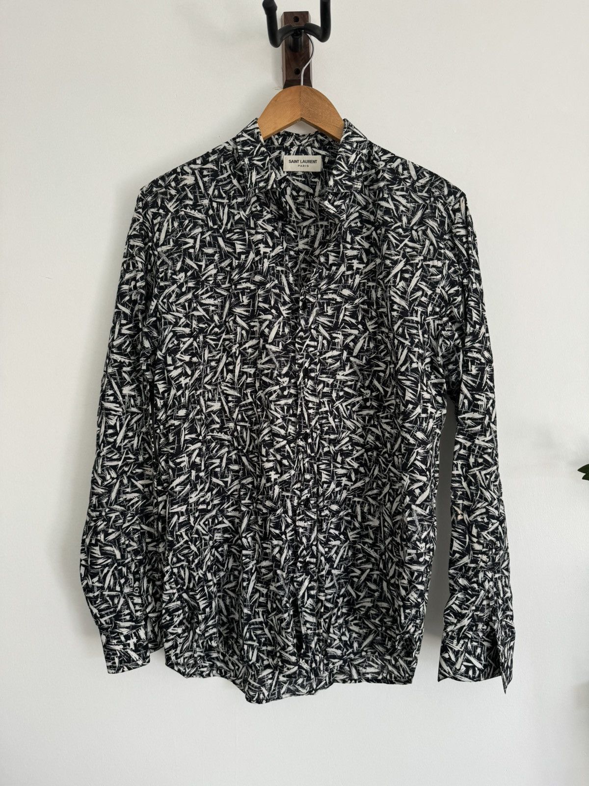 Saint Laurent Paris Hedi rare brush stroke shirt Size US M / EU 48-50 / 2 - 1 Thumbnail